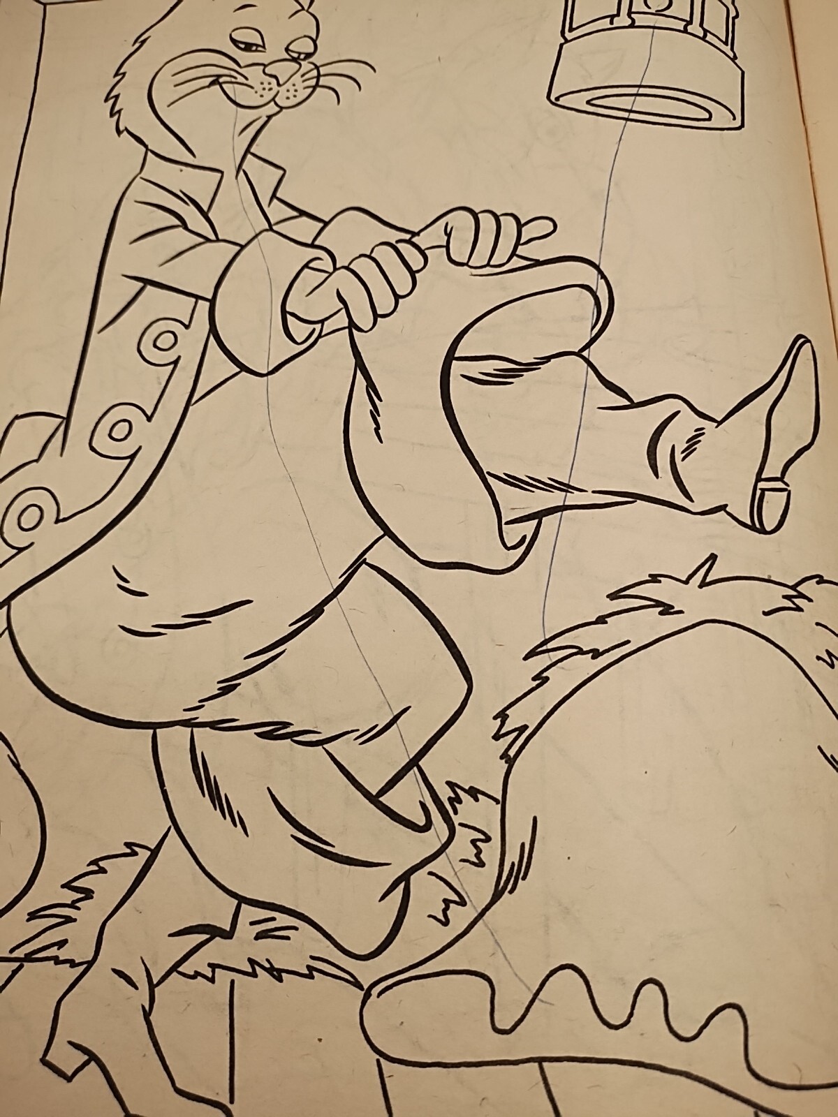 *16 Pages Used*1970s Puss In Boots Giant Coloring Book