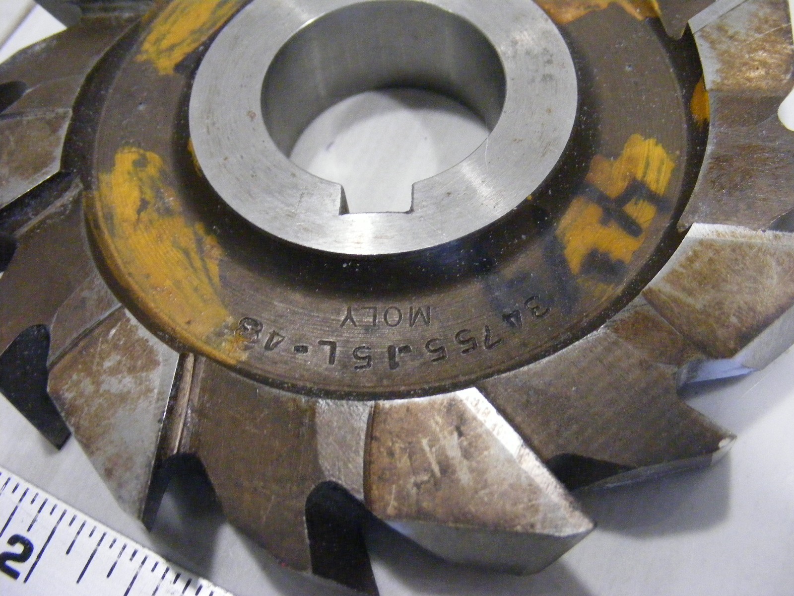 5&Prime; x 3/4&Prime; x 1 1/4&Prime; Bore Side Milling Cutter, Staggered Teeth, Moly 34755