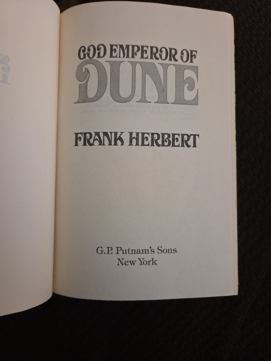 God Emperor of Dune Frank Herbert 1981 HC/DJ Book Club Edition BCE