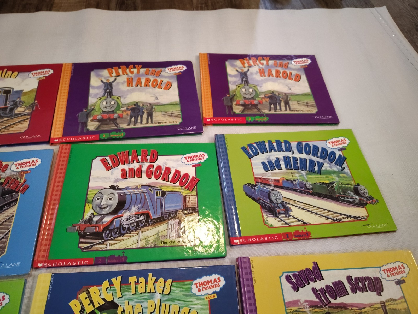 12 THOMAS THE TANK ENGINE & FRIENDS Club 2 Books in 1 Awdry Scholastic HC Lot