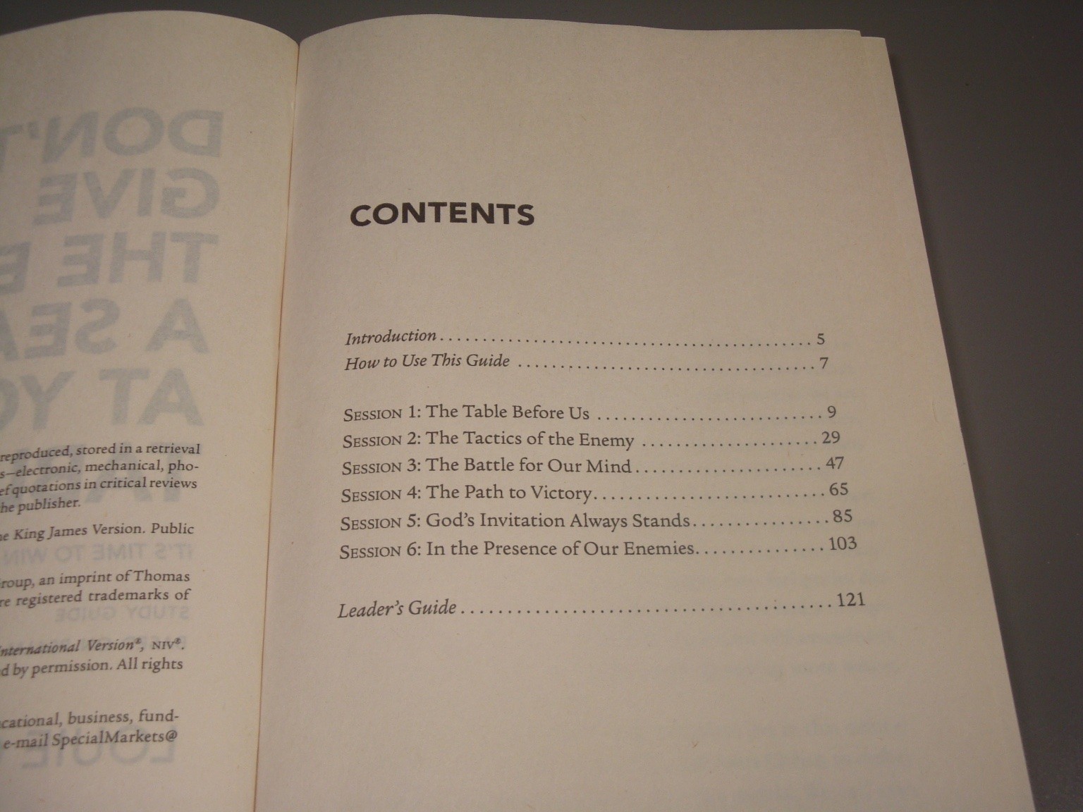 Don&rsquo;t Give the Enemy a Seat at Your Table Study Guide Louie Giglio Thomas Faith
