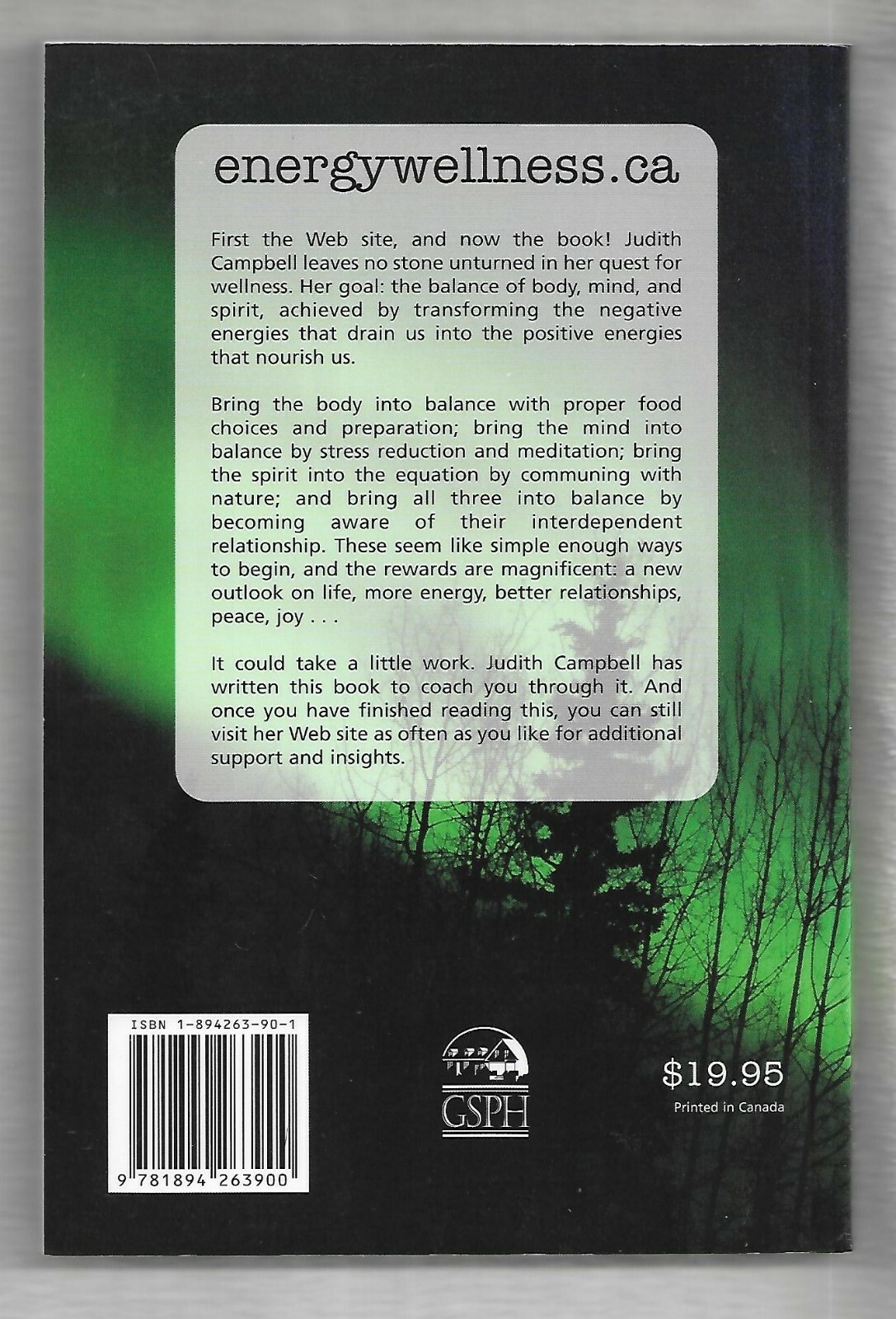 energywellness.ca, Judith M Campbell, General Store Publishing, New softcover