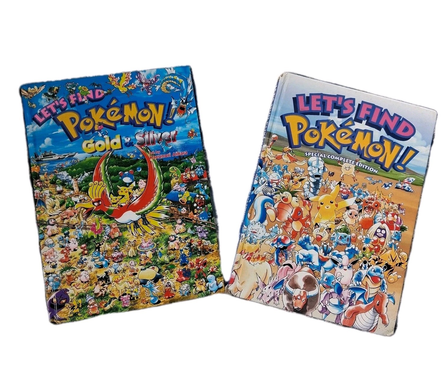 Pair of « Let&rsquo;s Find Pokemon! » Hardcover GOLD & SILVER / SPECIAL COMPLETE EDITION