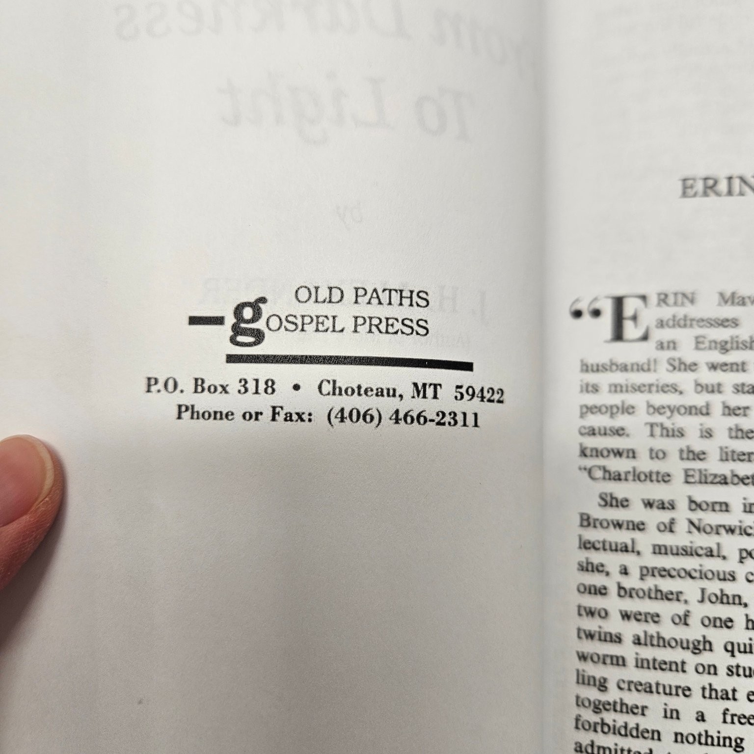 Old Paths Gospel from Darkness to Light Children&rsquo;s Heritage Christian Alexander