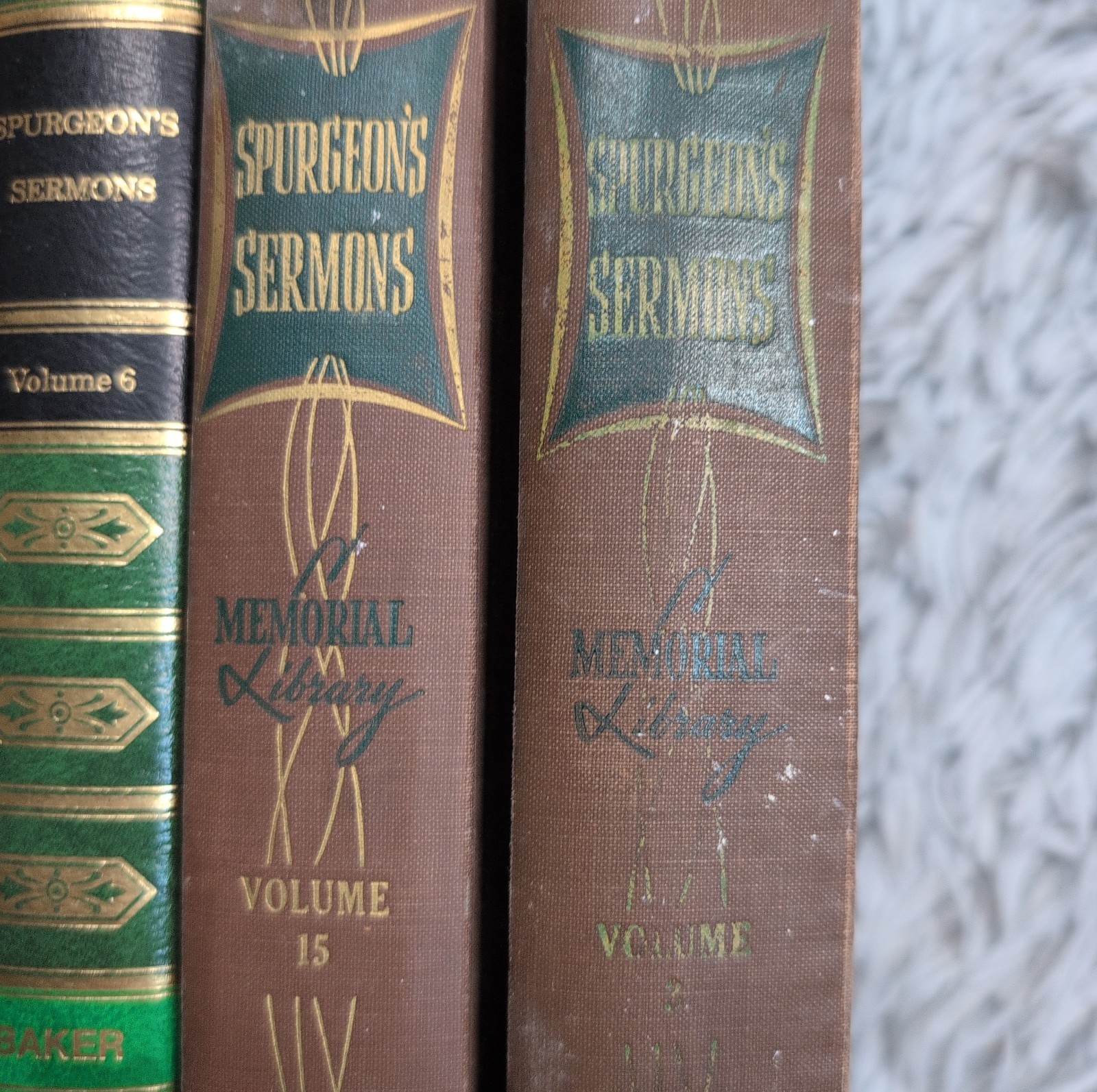 Lot of 5 Books Spurgeon&rsquo;s Sermons Charles Spurgeon Christian Vol. 3, 6, 10, 15