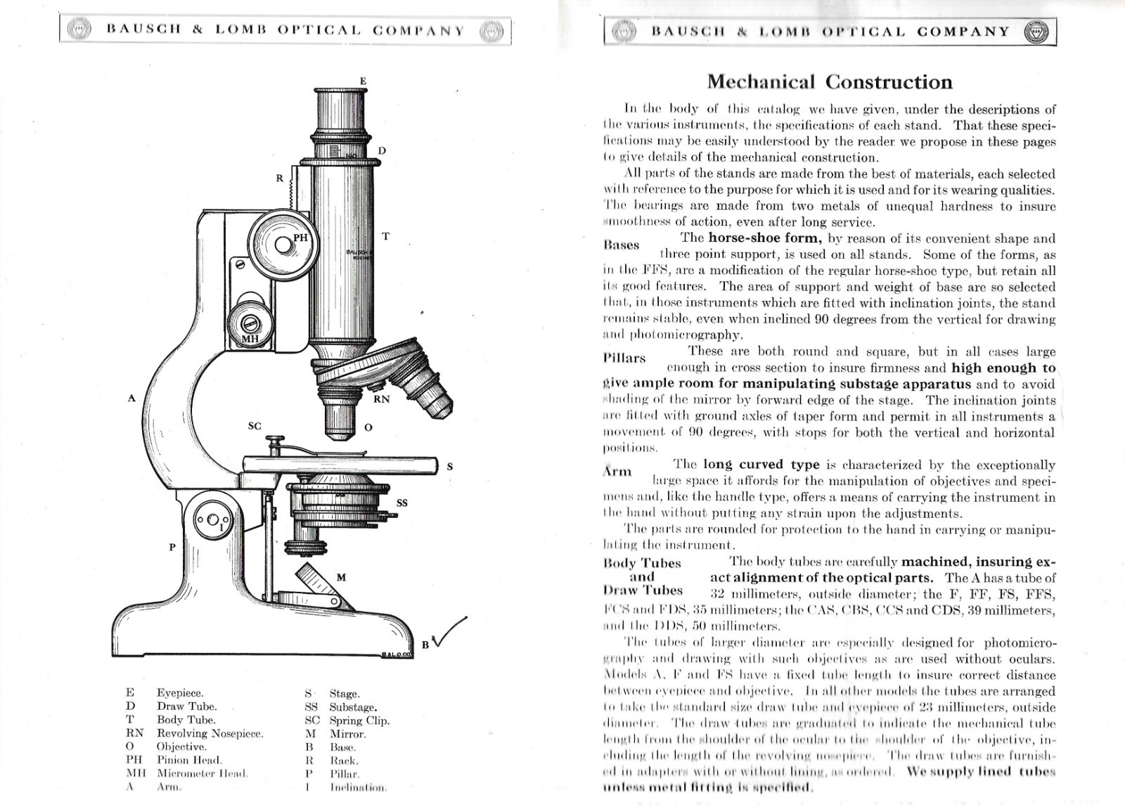 « MICROSCOPES, MICROTOMES and ACCESSORIES » CATALOG – 1922
