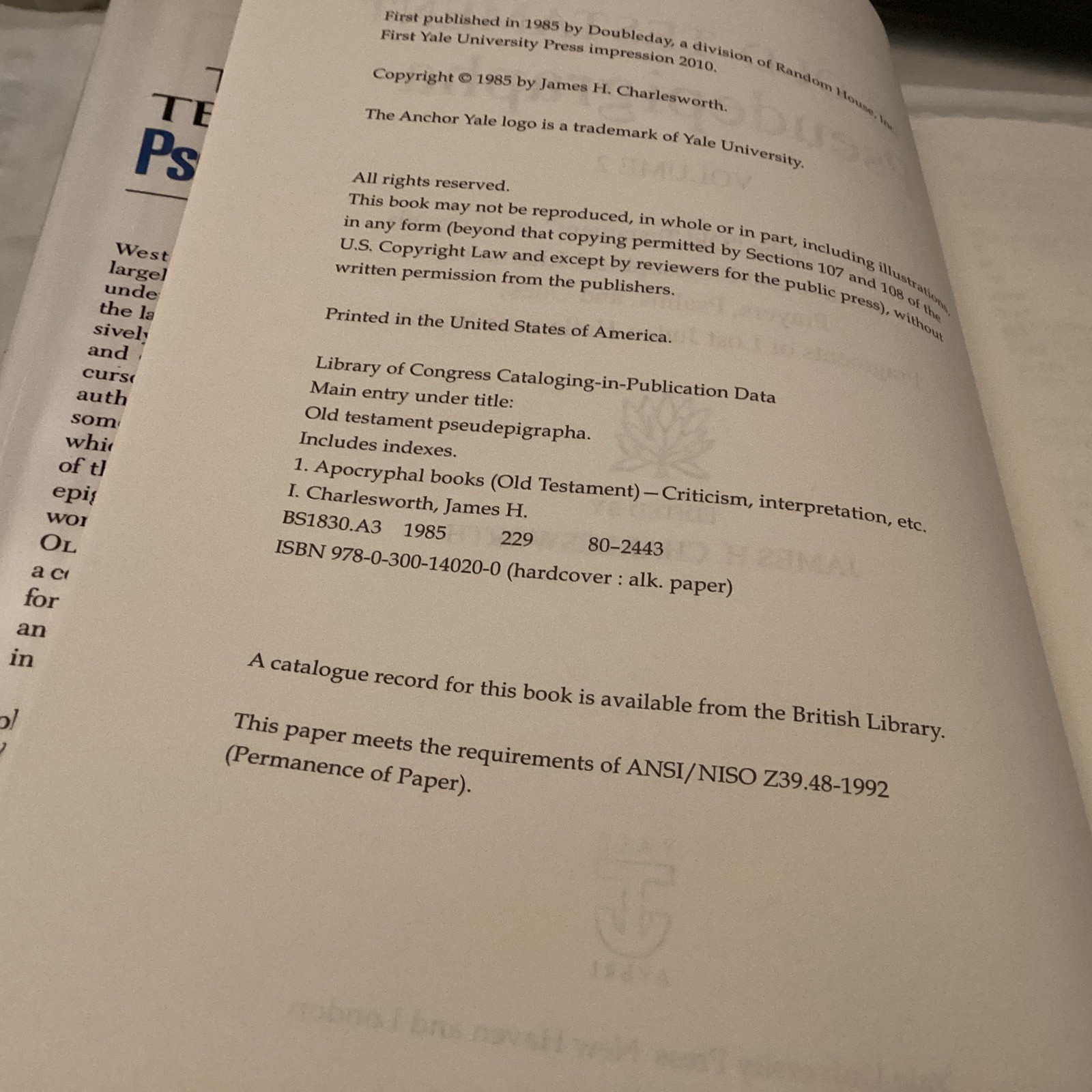 The Old Testament Pseudepigrapha, Volume 2: Expansions of the « Old Testament »