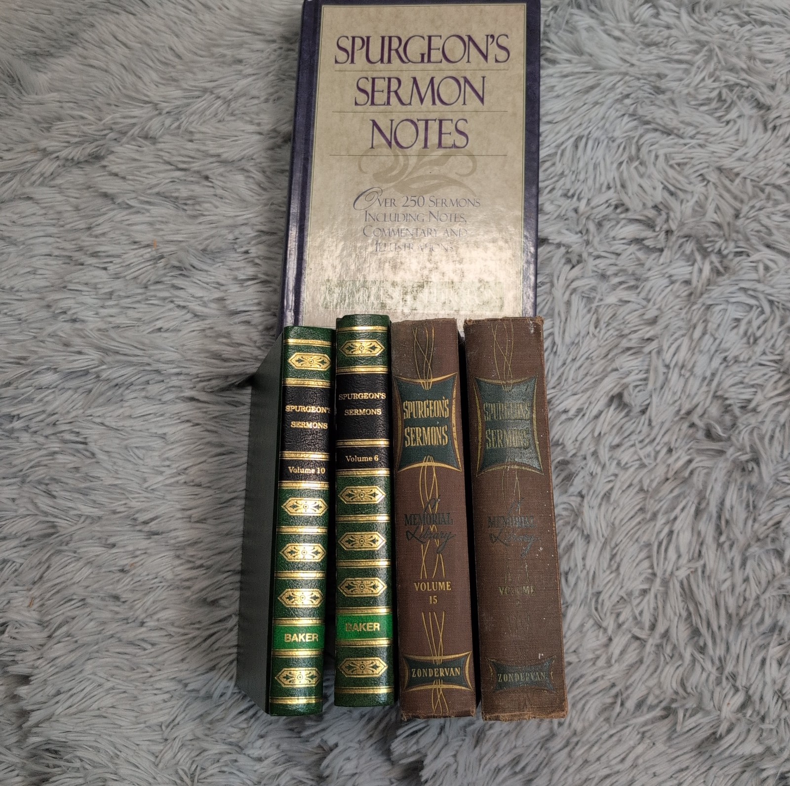 Lot of 5 Books Spurgeon&rsquo;s Sermons Charles Spurgeon Christian Vol. 3, 6, 10, 15