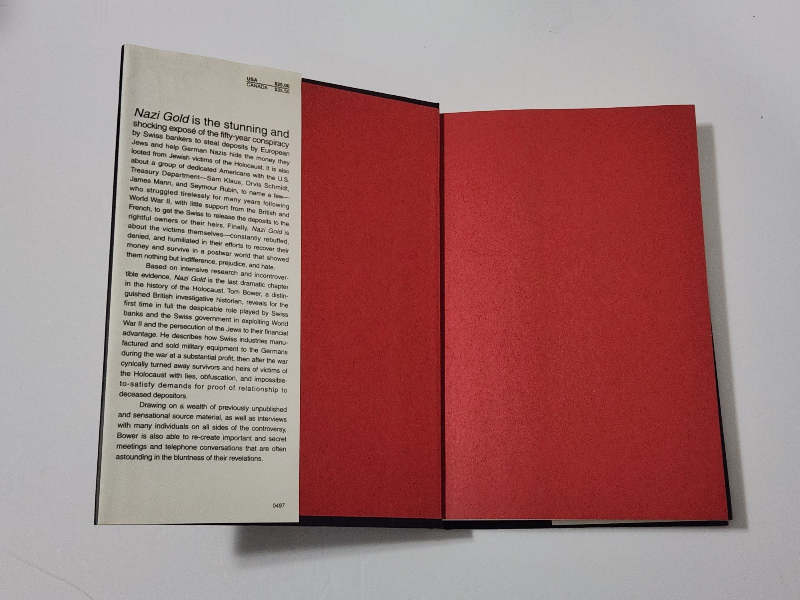 Nazi Gold Tom Bower HC/DJ First Edition First Print 1997 Holocaust
