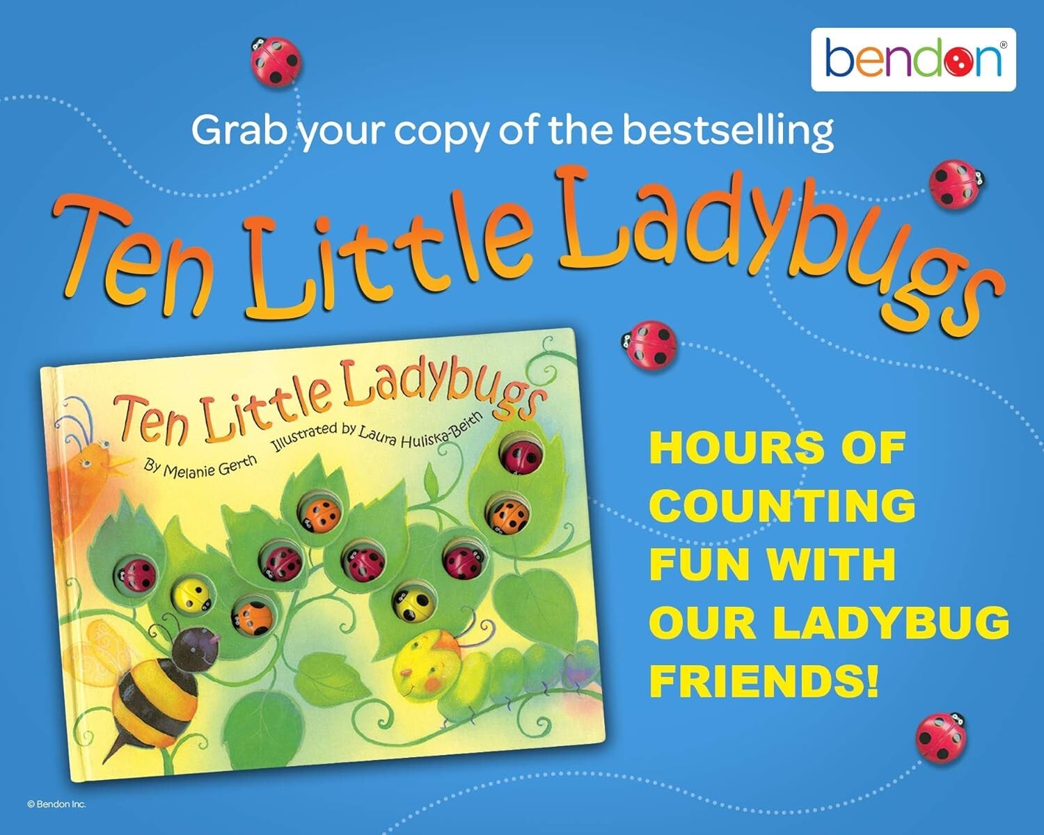 Ten Little Ladybugs by Melanie Gerth [Hardcover] Piggy Toes Press, Bendon – NEW