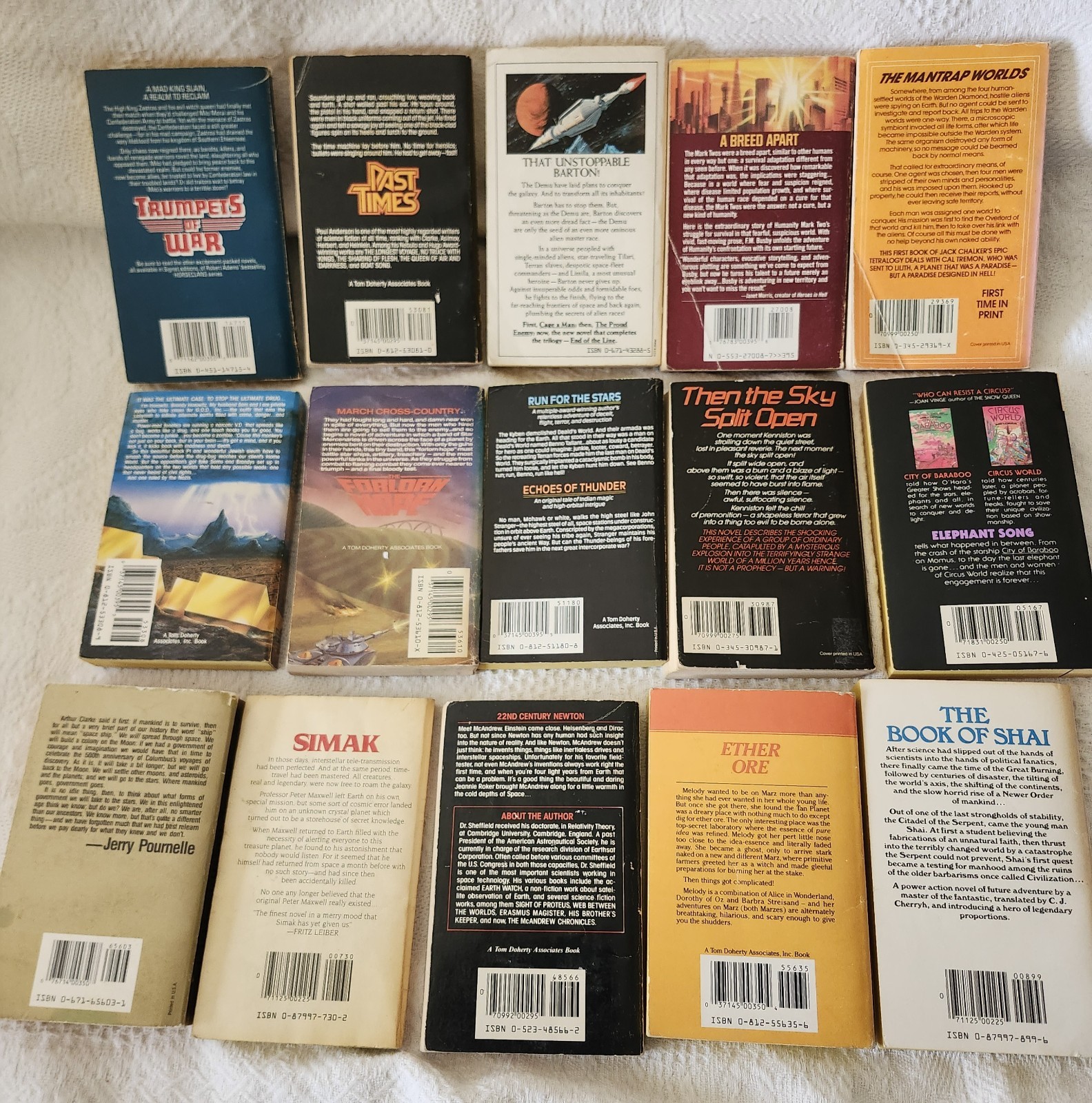 Vintage Sci Fi Fantasy Paperback Books 1980&rsquo;s Science Fiction Book Lot x 15