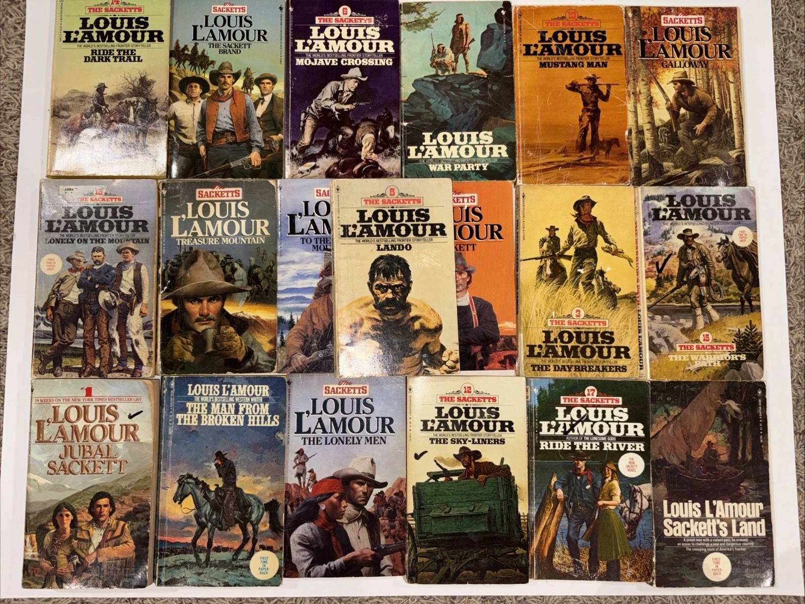 Complete Set Series Lot of 19 Sackett Family Saga Books by Louis L&rsquo;Amour Set 17