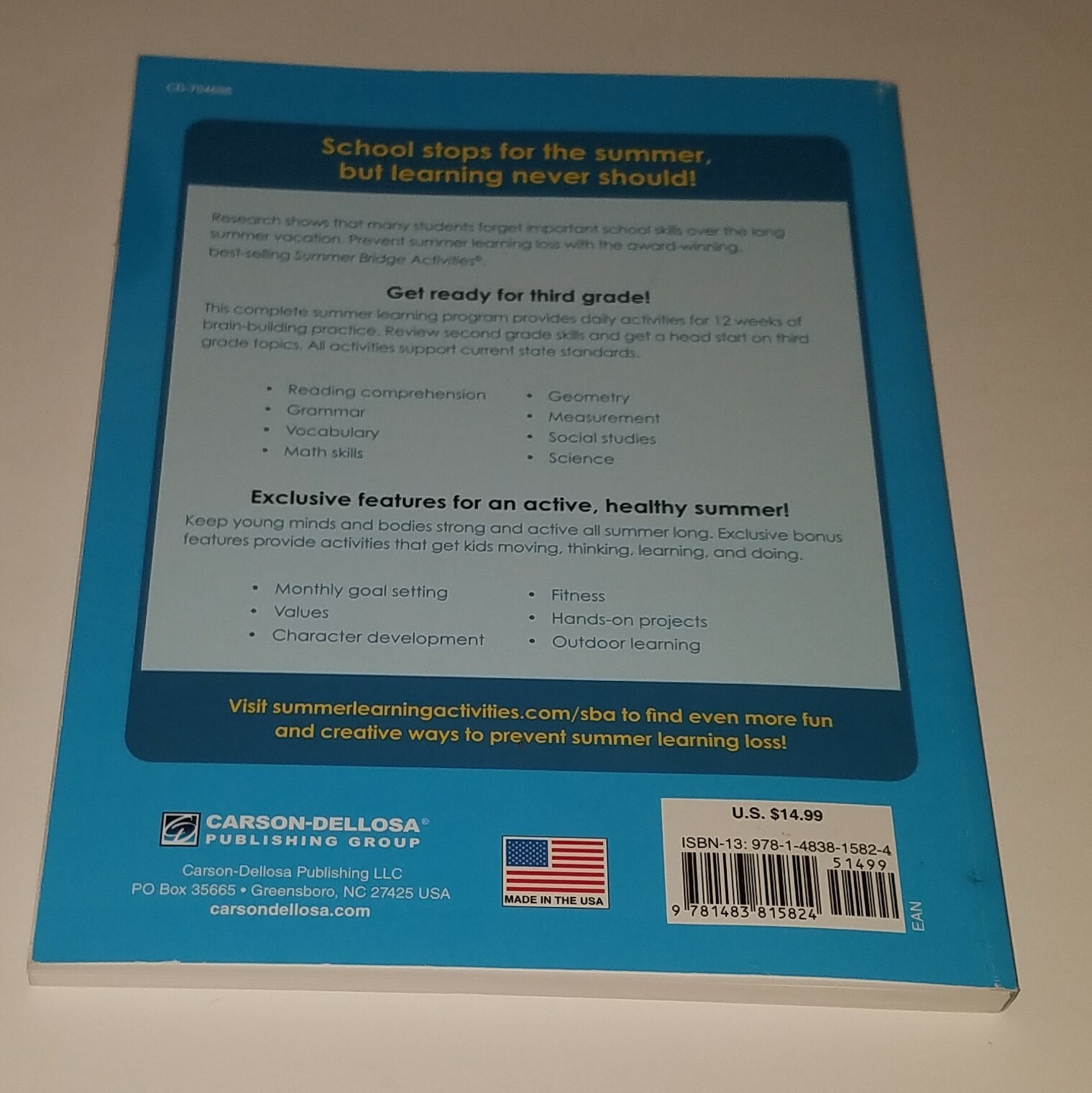 Summer Bridge Activities Grades 2 to 3 Workbook Reading Writing Math NEVER USED