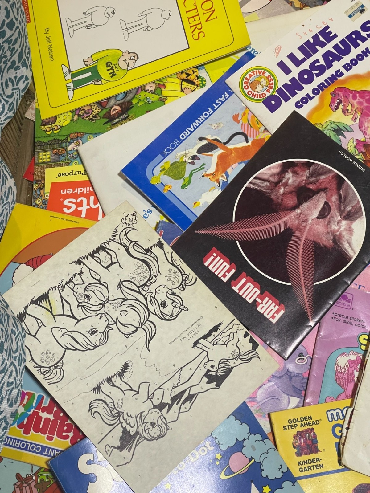 2lbs of Vintage Childrens Workbooks & Coloring Books Lot Highlights 1990&rsquo;s & 80&prime;