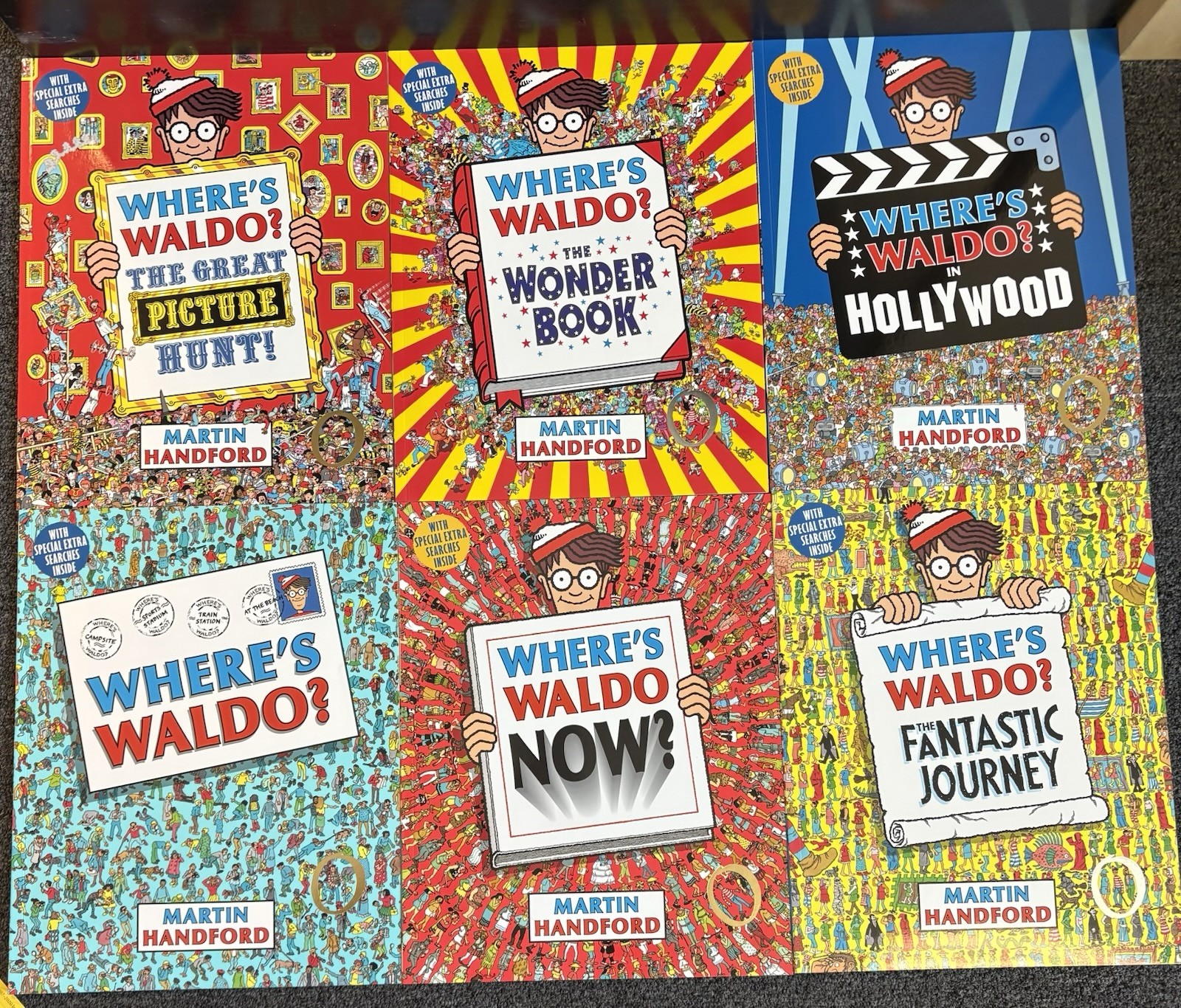 WHERE&rsquo;S WALDO? THE SUPER SIX! MARTIN HANDFORD SIX BOOKS, A POSTER, AND A PUZZLE!