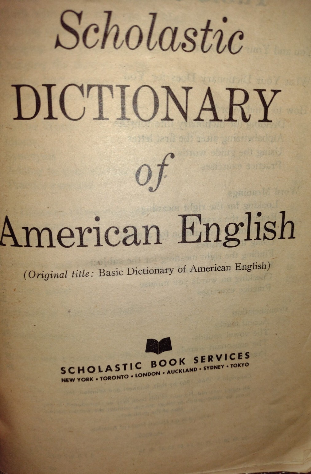 VINTAGE SCHOLASTIC DICTIONARY OF AMERICAN ENGLISH 1970&rsquo;s PAPERBACK 864 PAGES