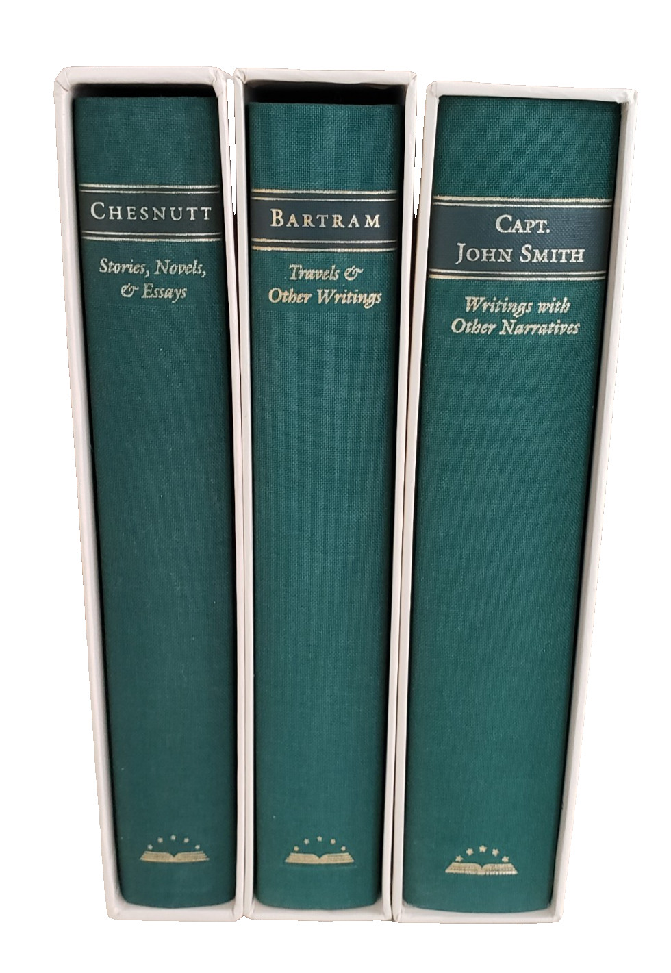 The Library of America 3 Green Vol Lot Slipcases Chesnutt Bartram Smith As New