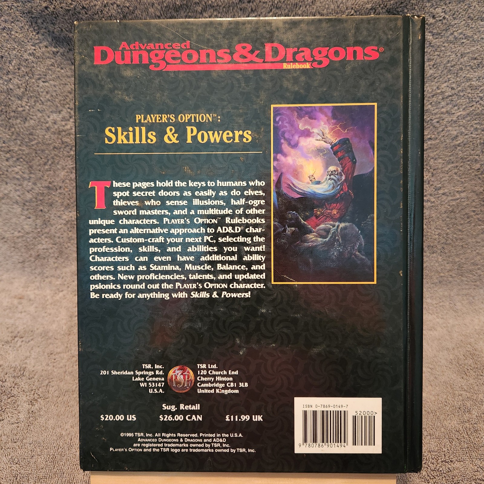 Player&rsquo;s Option: Skills & Powers # 2154 AD&D Dungeons and Dragons Hardcover VG