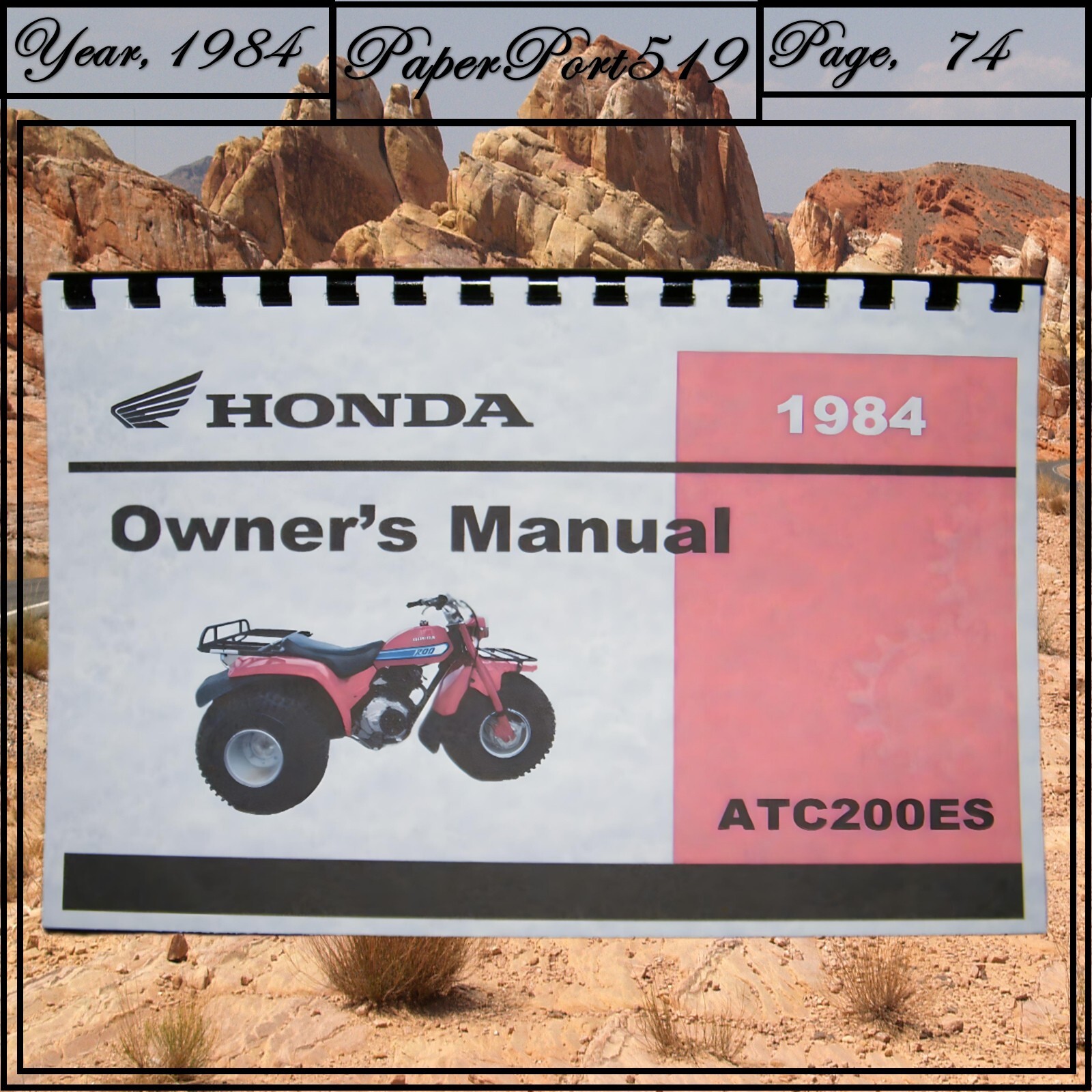 1984 Honda ATC200ES Big Red Owner&rsquo;s Manual 74 Pages
