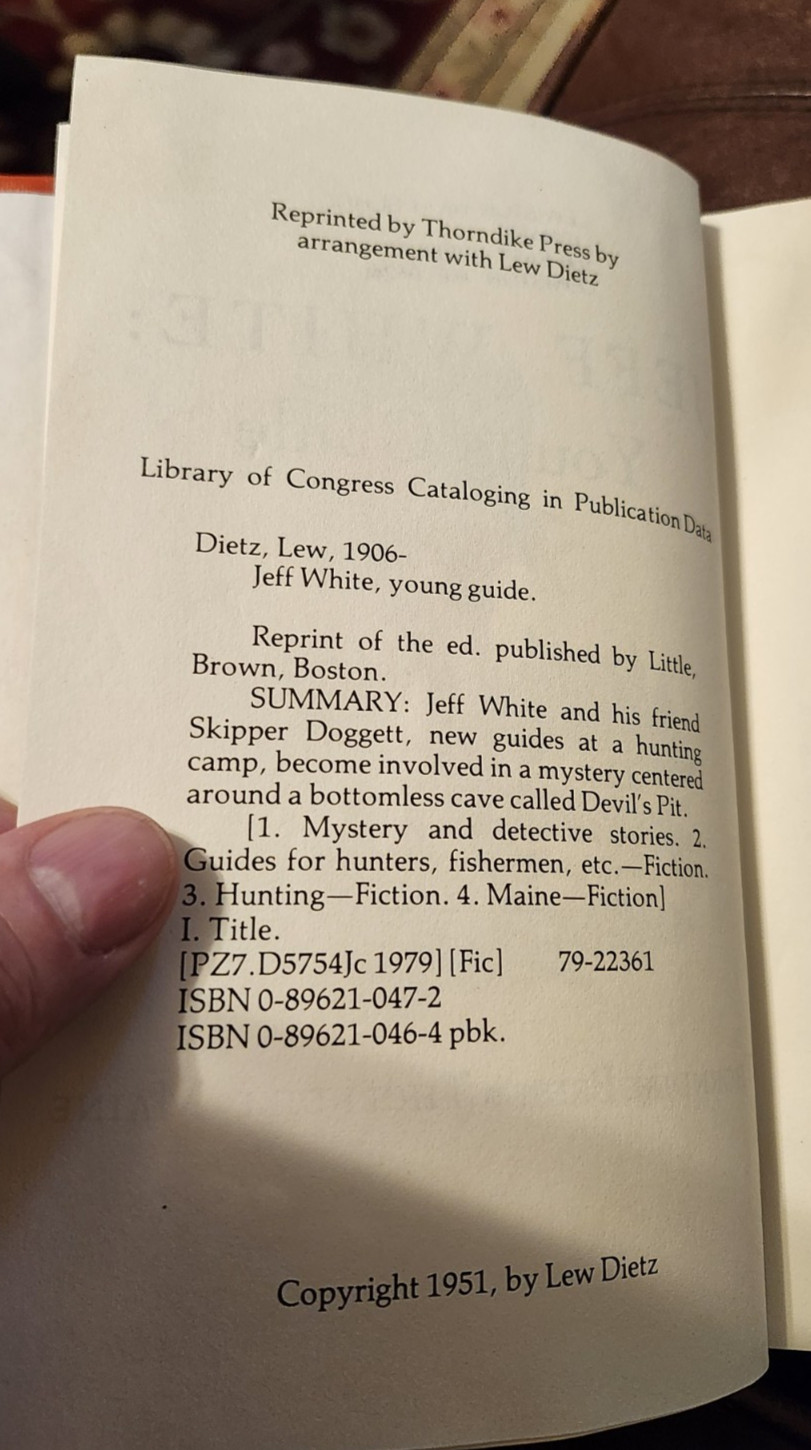 Jeff White, Young Guide, by Lew Dietz, Maine, HB, Illustrated by Moyers