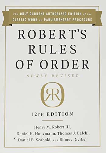 Robert&rsquo;s Rules of Order Newly Revised, 12th edition – Paperback – GOOD