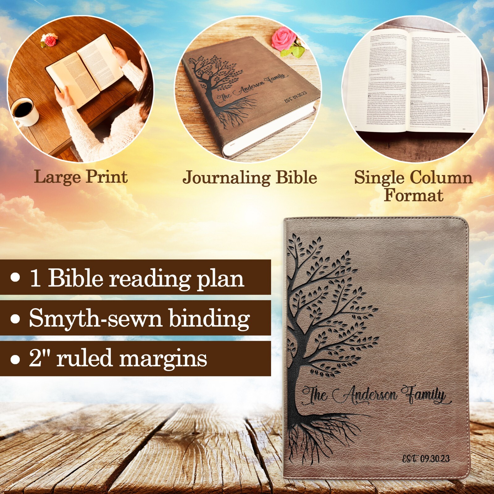 Personalized ESV Family Bible, Custom ESV Journaling Family Bible, Wedding Gifts