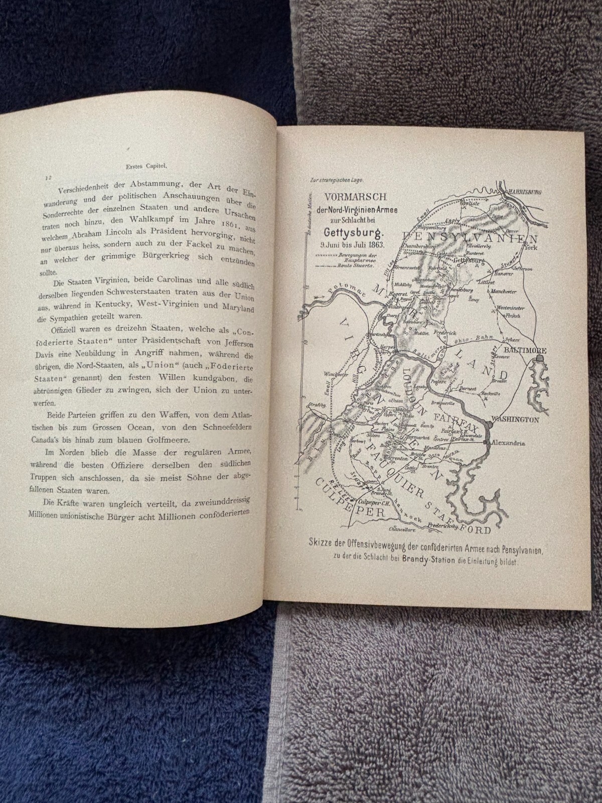 Great Cavalry Battle of Brandy Station by Von Borcke / J. Scheibert…1893 Copy
