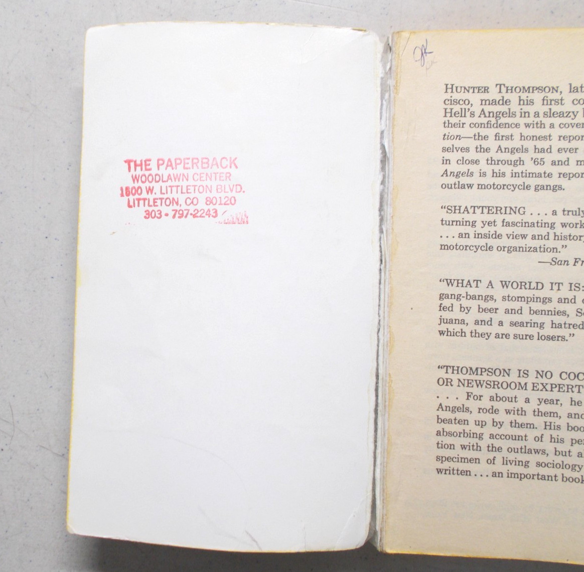 * Hell&rsquo;s Angels – Hunter S. Thompson – Vintage Paperback