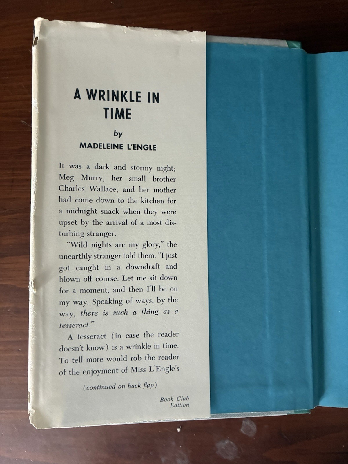 A Wrinkle in Time By Madeleine L&rsquo;engle Hardcover Book 1962 Book Club 1st Edition