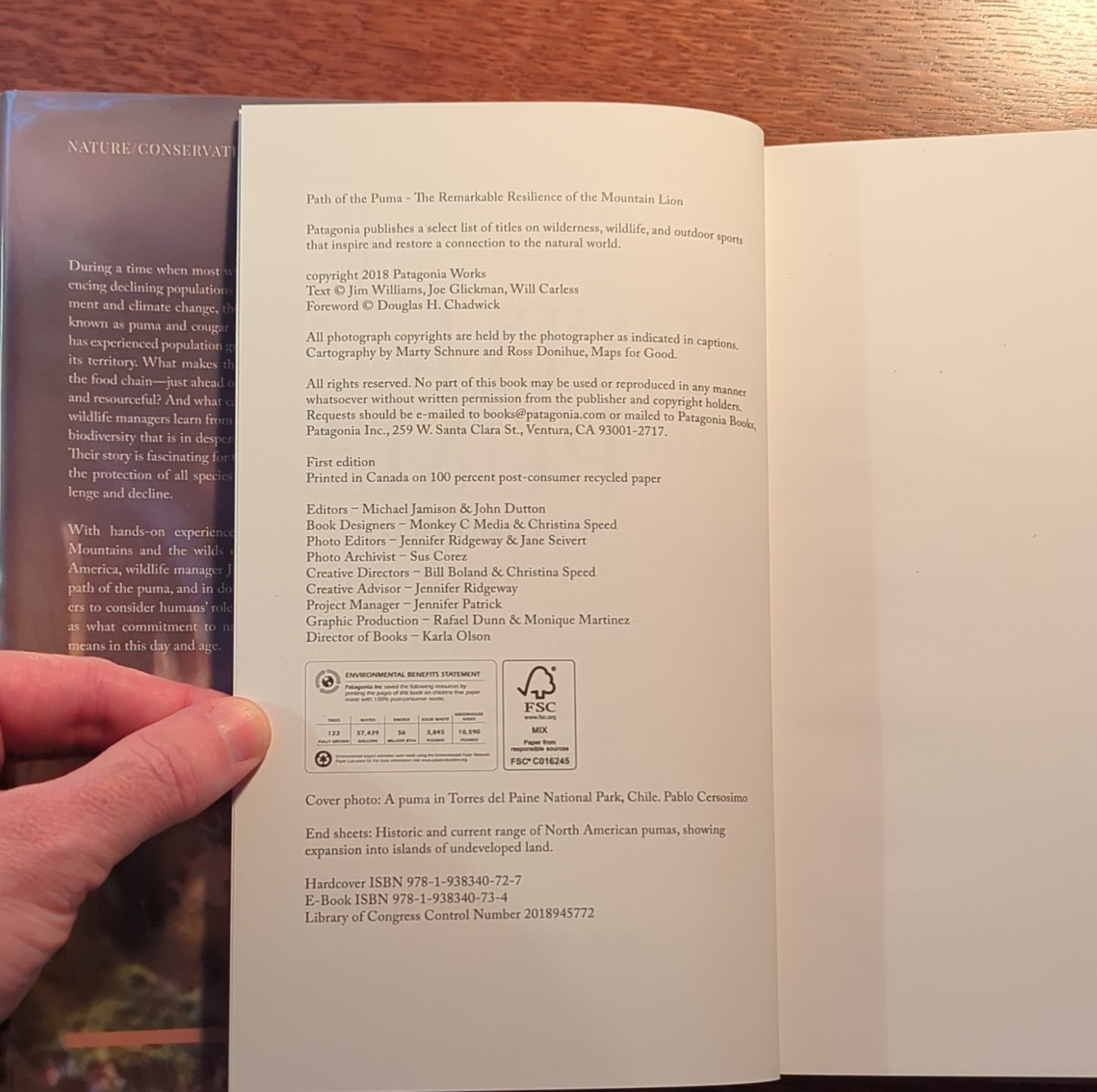Patagonia Path of the Puma: Mountain Lion Resilience by Jim Williams, Hardcover