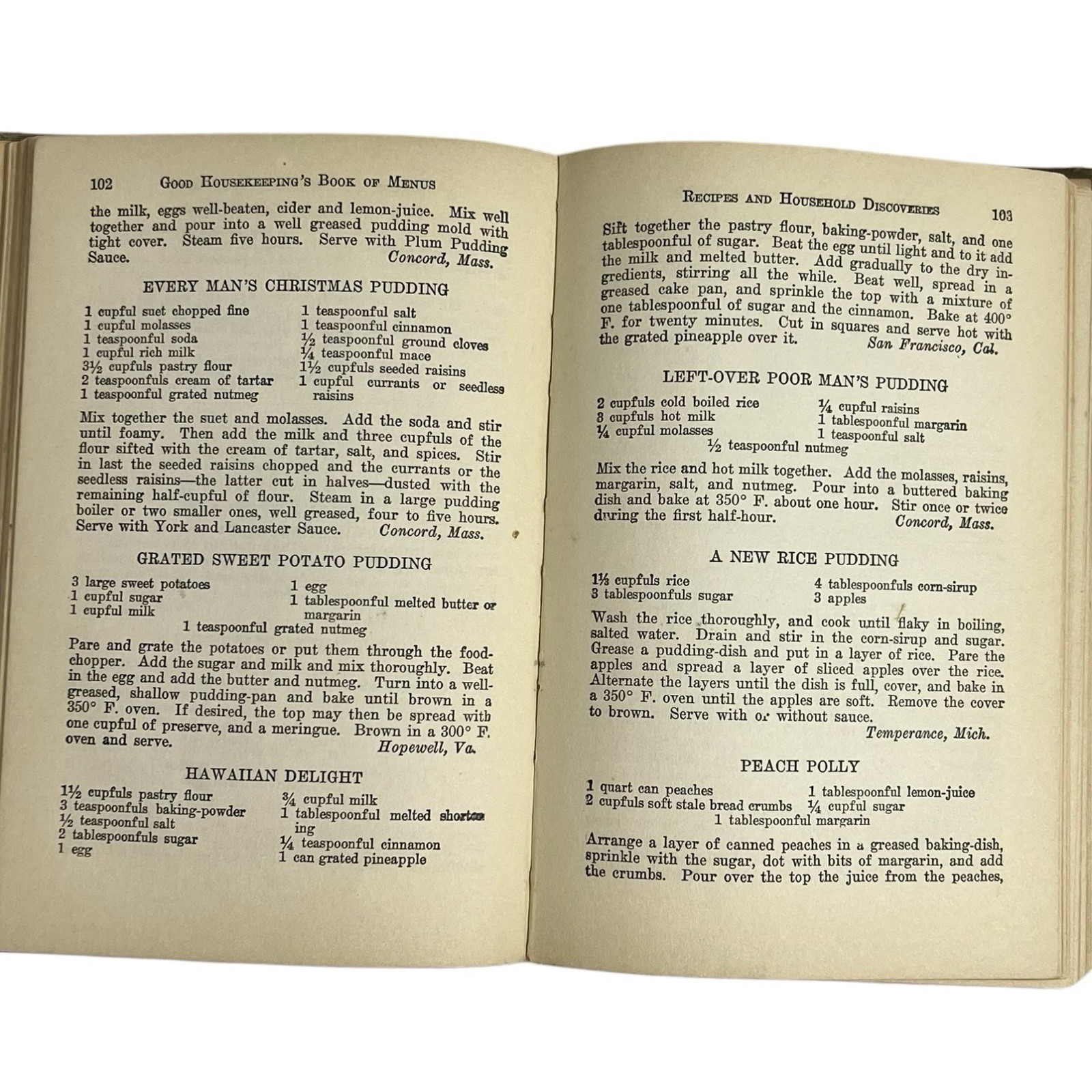 Good Housekeeping&rsquo;s Menus Recipes & Household Discoveries 1920&rsquo;s HC Cookbook