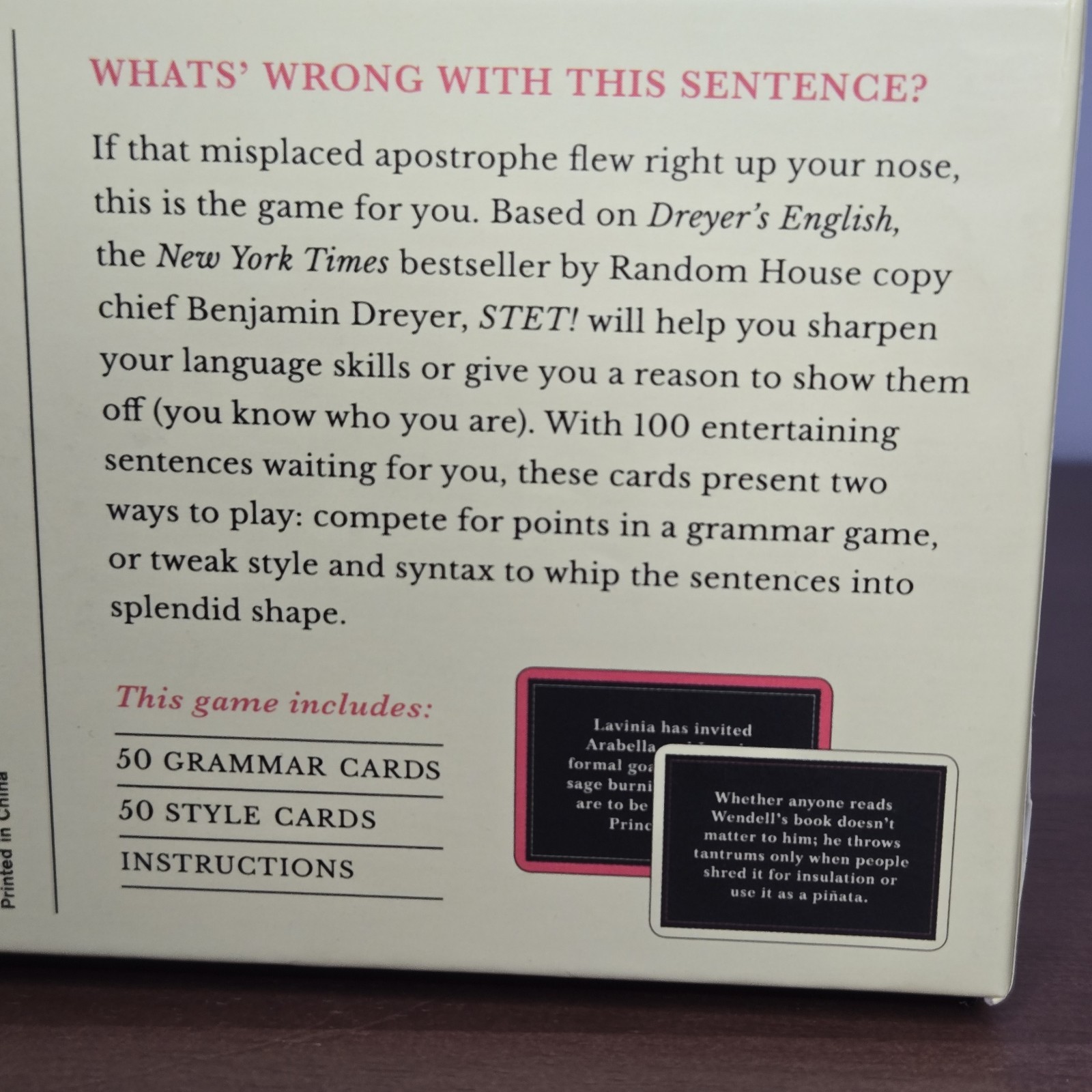 STET! Dreyer&rsquo;s English : A Game for Language Lovers – Grammar Trivia Card Game