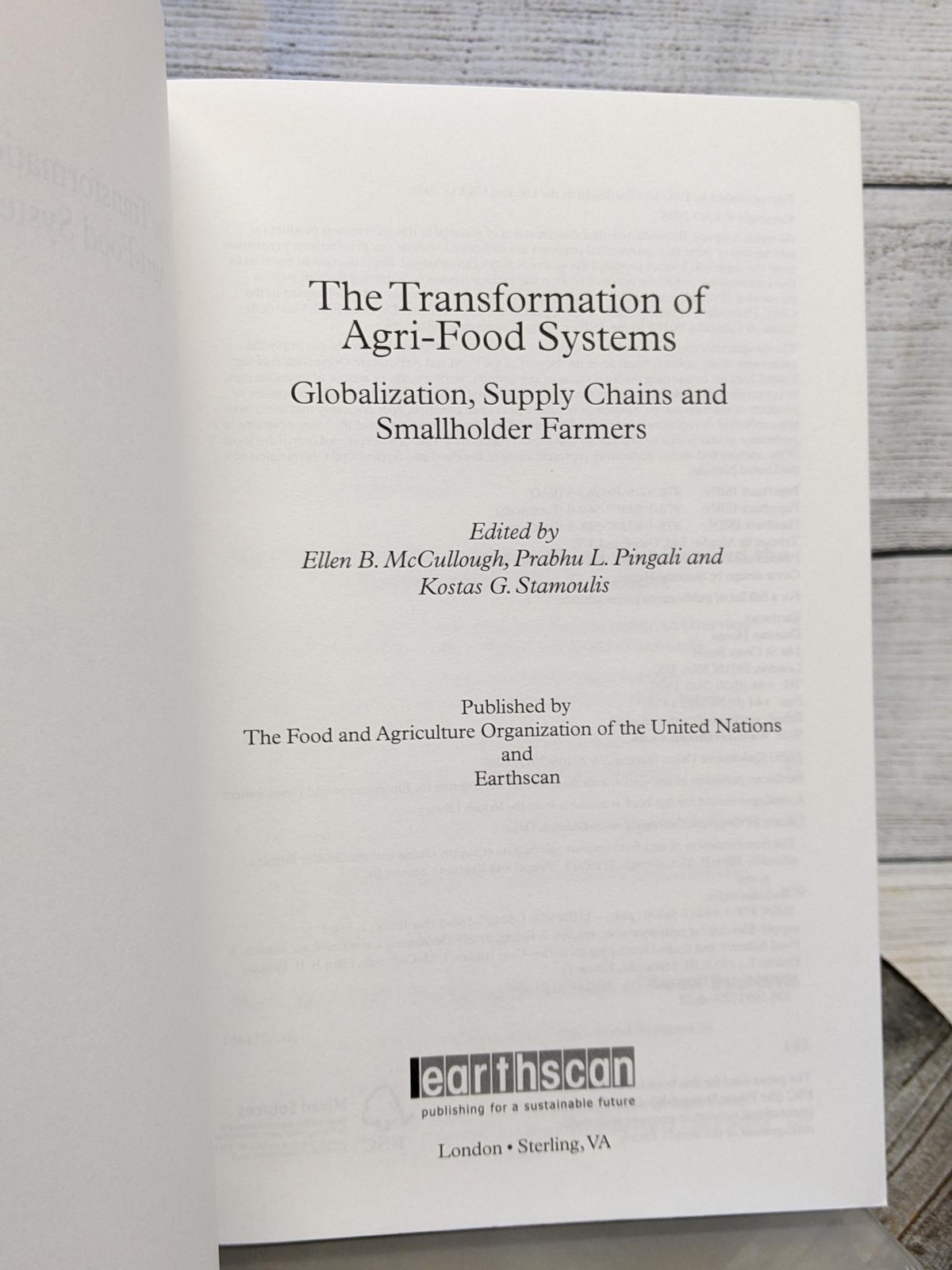 Transformation of Agri-Food Systems, Globalization, Supply Chains 2008 PB Book