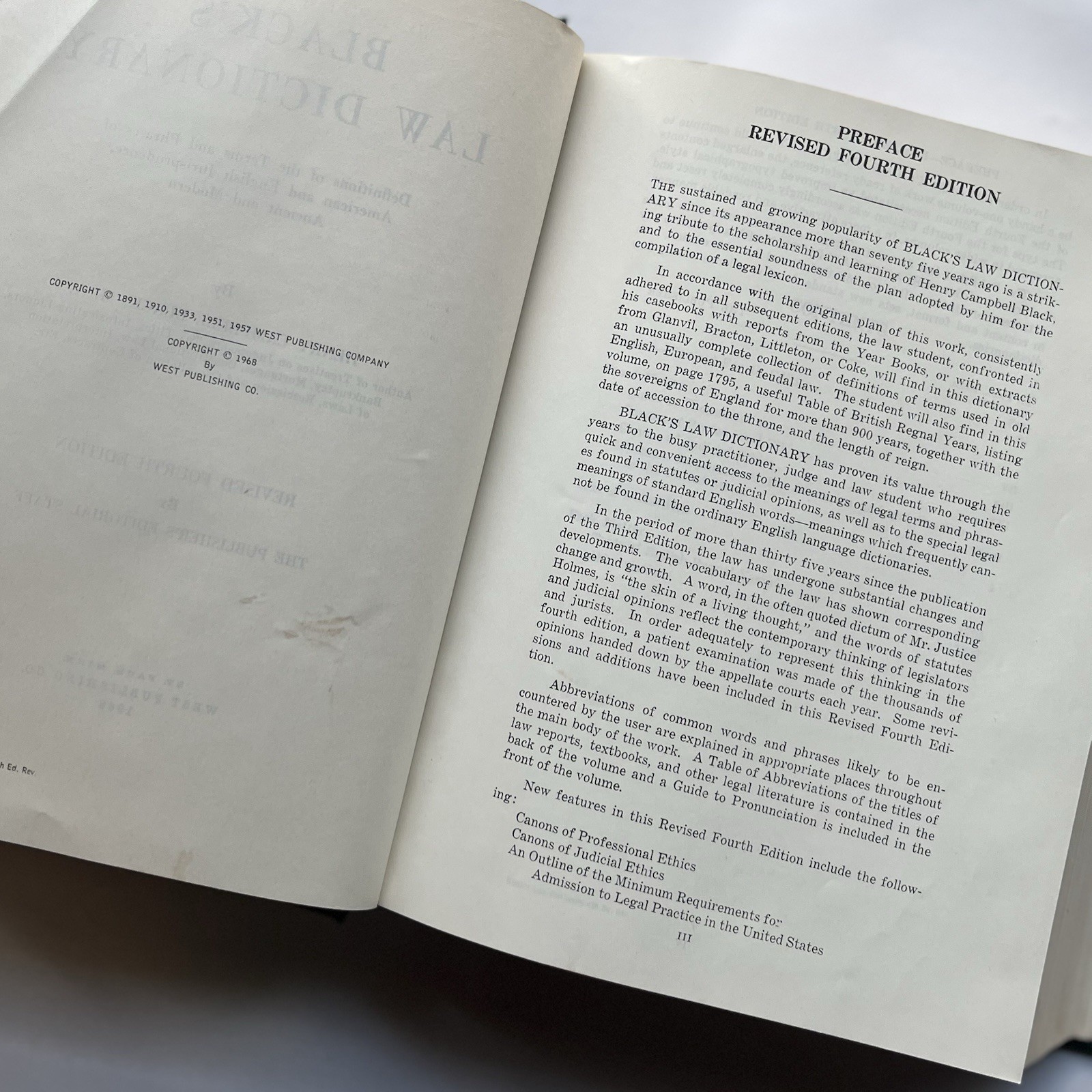Black&rsquo;s Law Dictionary – Revised 4th Edition (1968, HC) Henry Campbell MCM Vtg