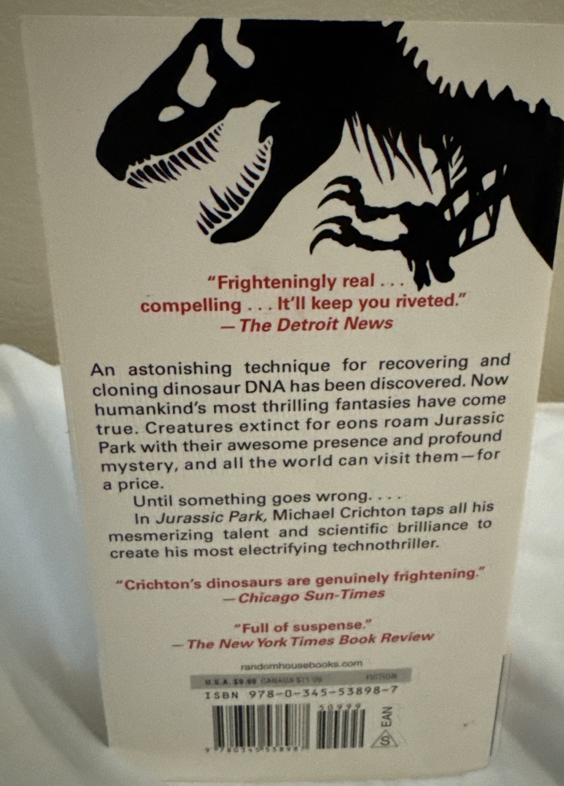 Jurassic Park: A Novel – Pb, by Crichton Michael – Like New, 25th Anniversary Ed