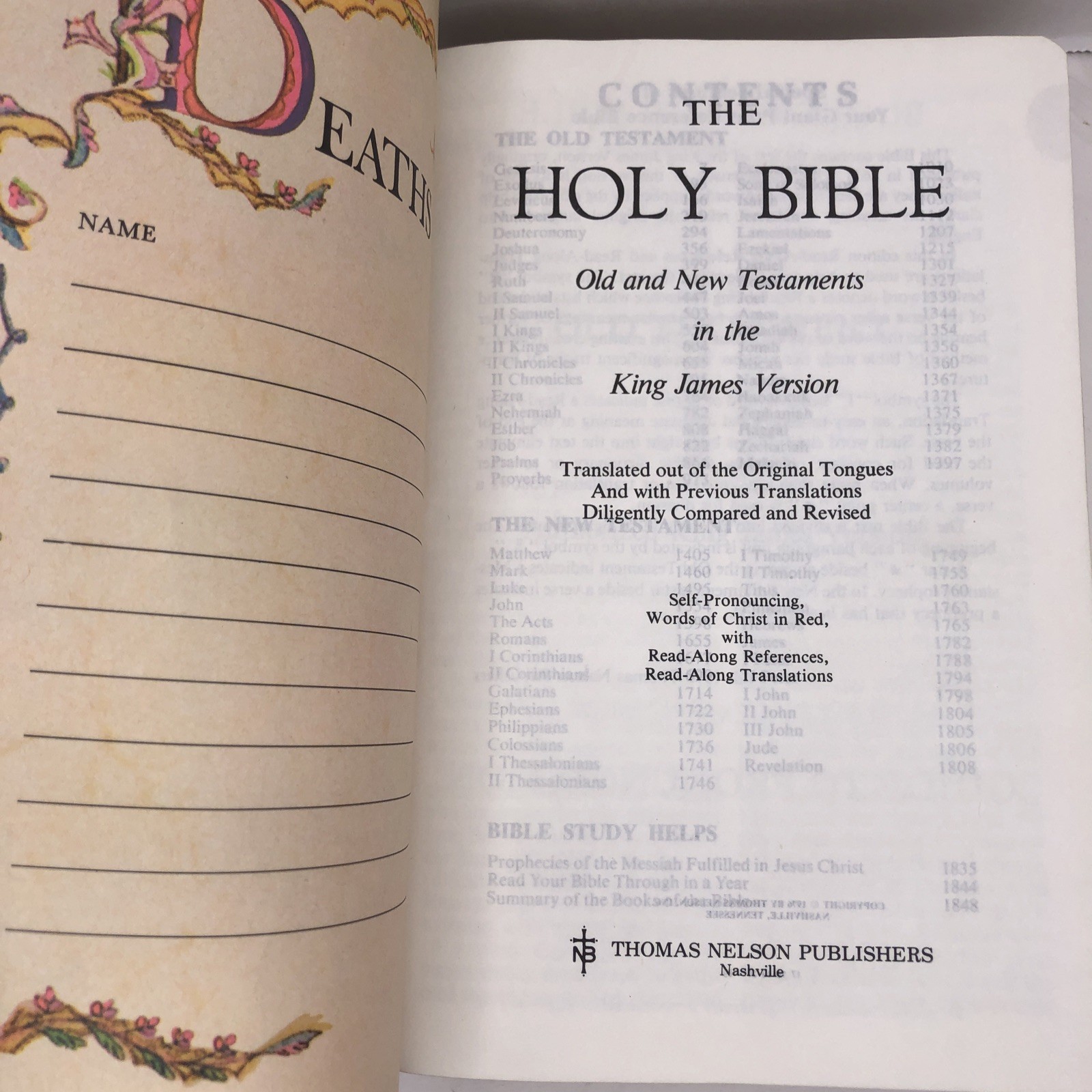 Holy Bible King James Giant Print Reference Concordance Nelson 833 BG Burgundy