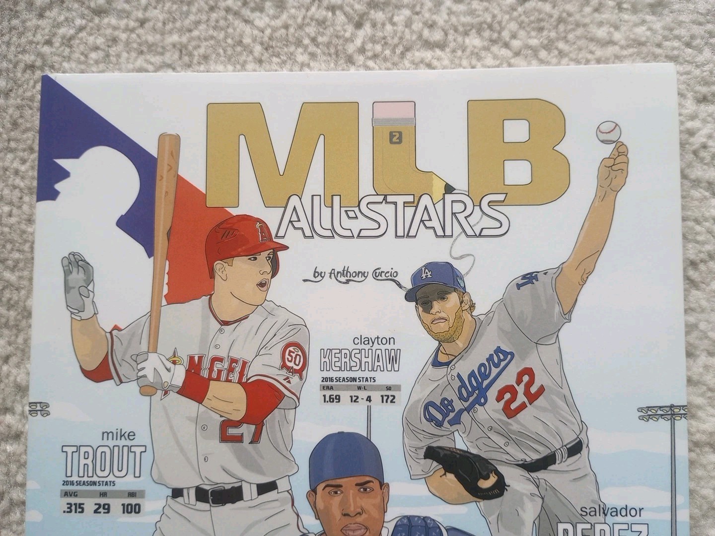 MLB All Stars 2017: Baseball Coloring Book for Adults and Kids: Trout + Kershaw