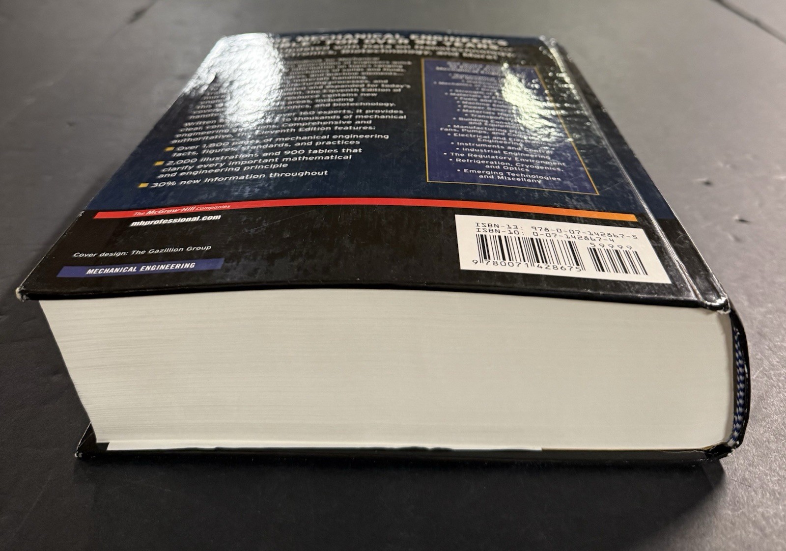 MARKS&rsquo; STANDARD HANDBOOK FOR MECHANICAL ENGINEERS 11th/Anniv Ed (2007, HC) VG