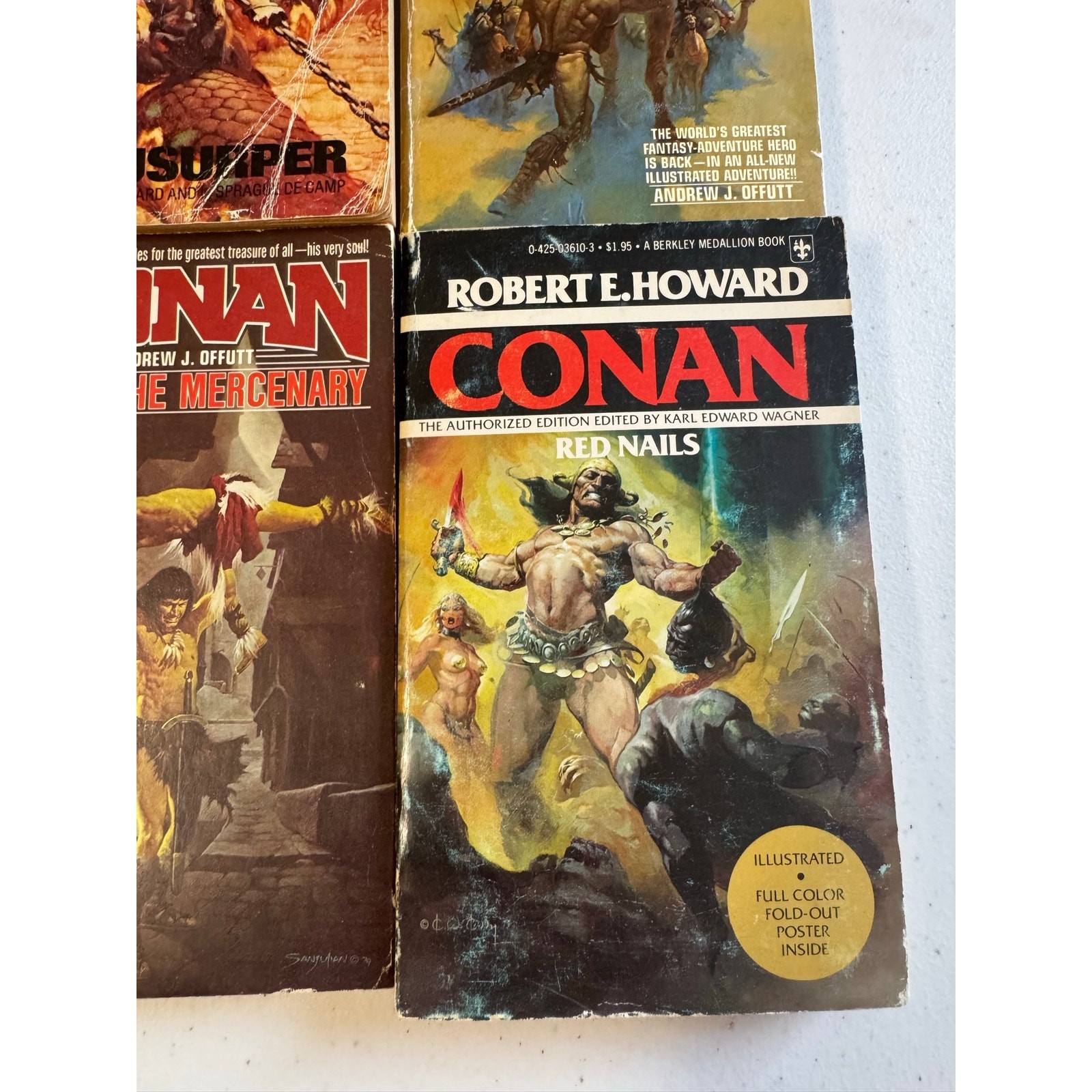 Conan the Barbarian Book lot of 4 Robert E Howard + List in Description