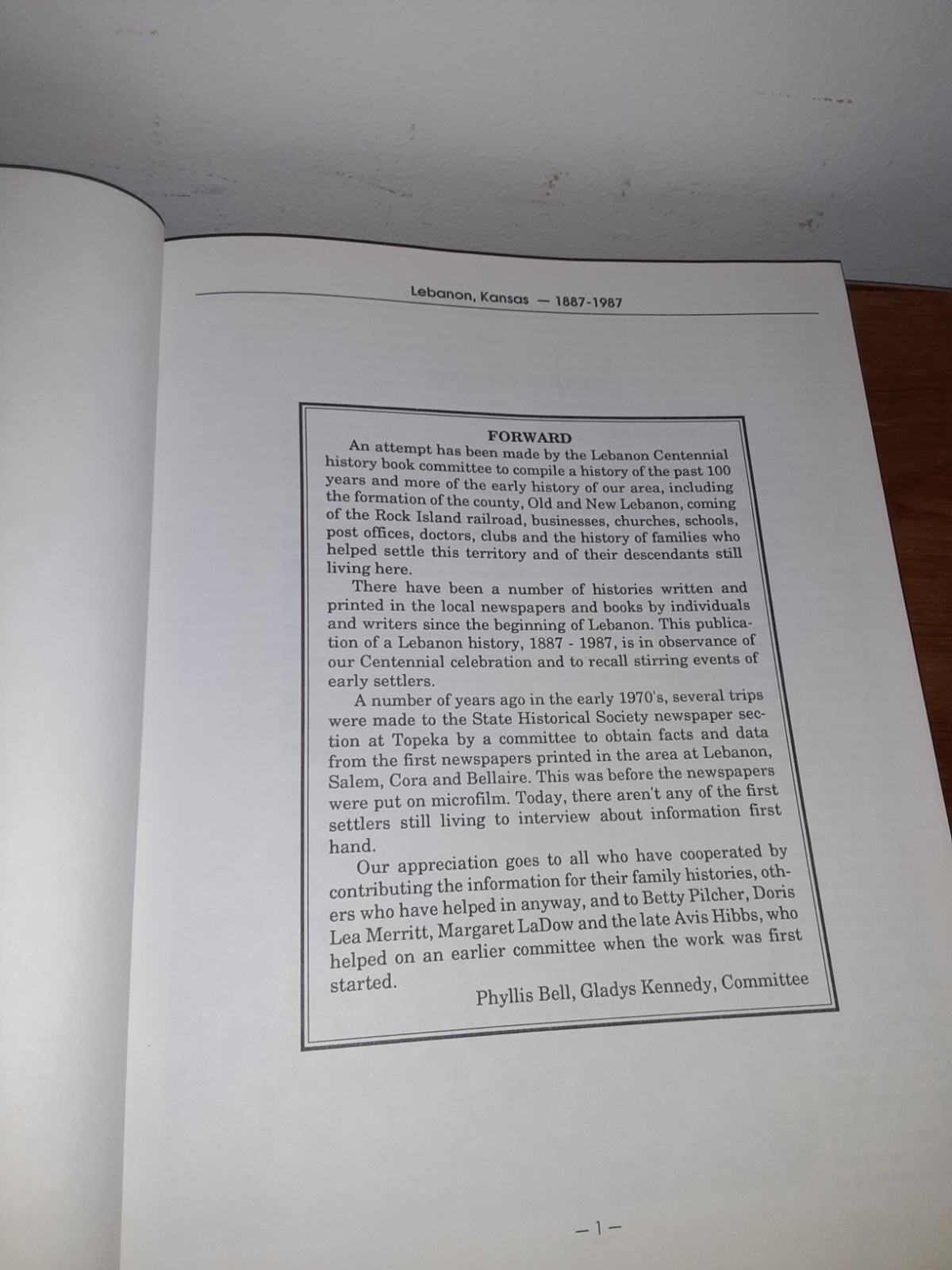 A CENTURY AT THE CENTER 1887-1987 Lebanon, Kansas Centennial Volumes 1 & 2 HC