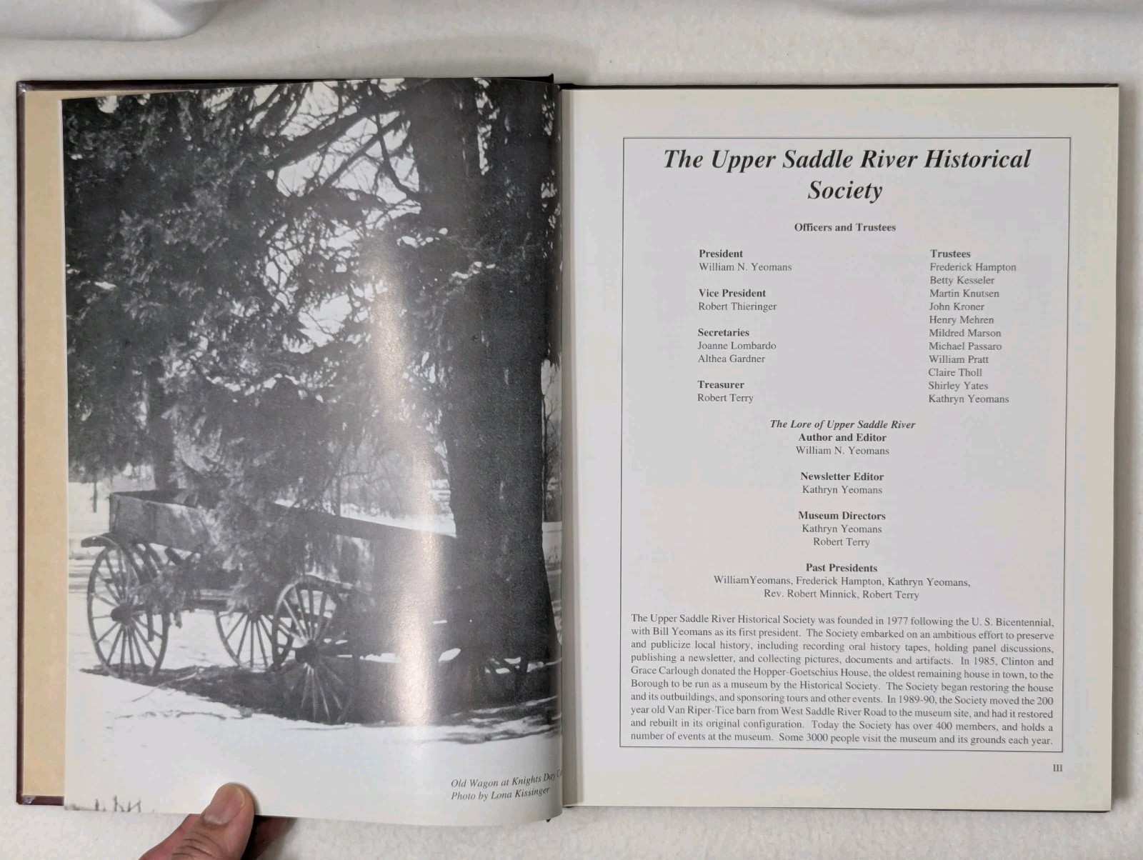 SIGNED Bill Yeomans The Lore of Upper Saddle River 1994 Centennial Hardcover