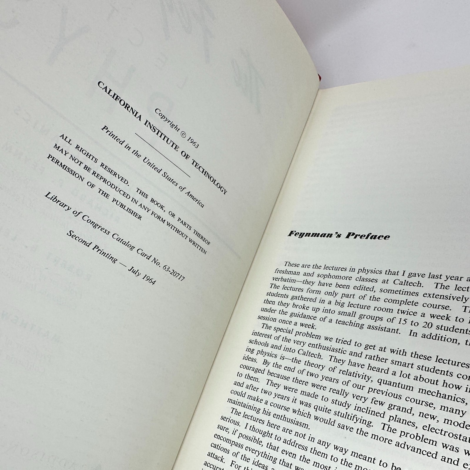 Feynman Lectures on Physics Vol 1 Mechanics Radiation Heat 1964 HC 2nd Pri *Read