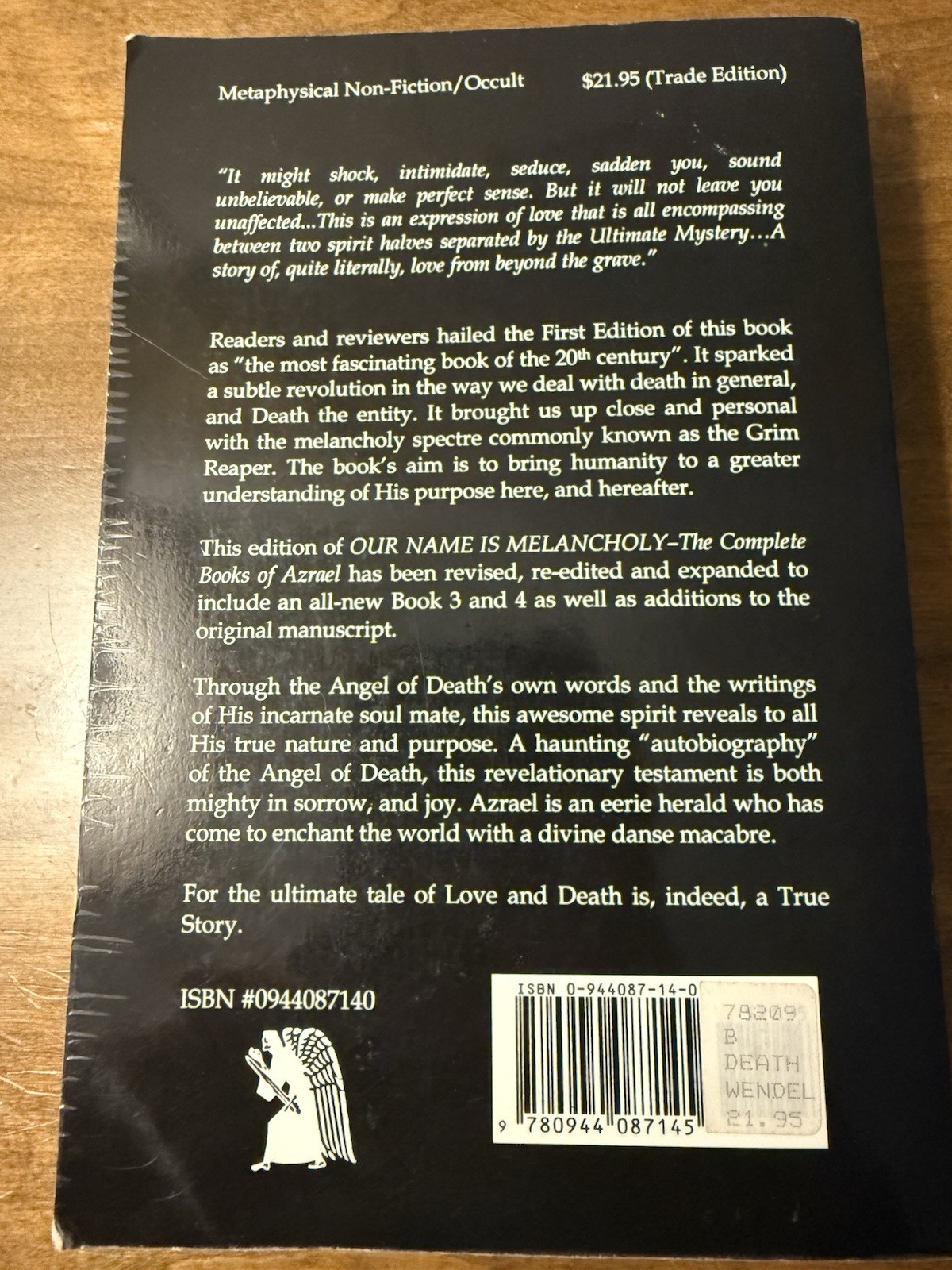 Our Name Is Melancholy Leilah Wendell 2002 Occult Azrael 4th Ed