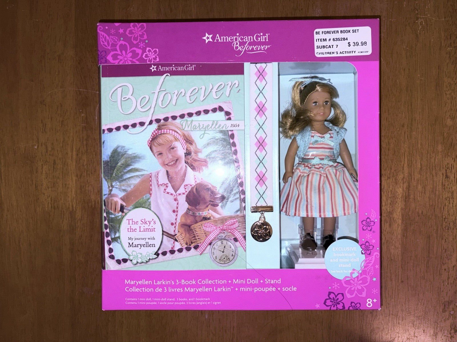 American Girl Maryellen Mini Doll & Stand & 3 Book Set Beforever New In Box