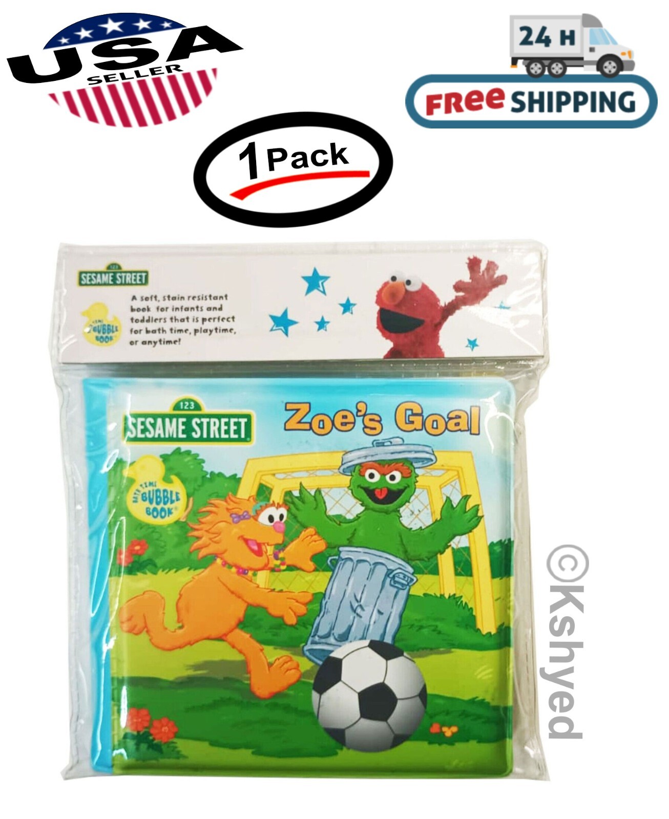 Sesame Street Zoe&rsquo;s Goal Sports Bubble Book (1 Pack) – Great For Bath Time – New