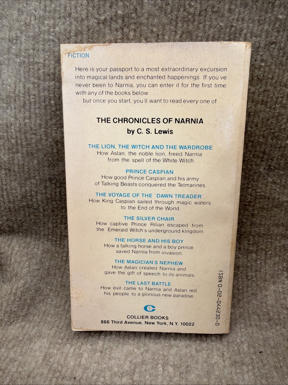 Vtg 1970&rsquo;s The Chronicles of Narnia 6 Book Box Set C.S. Lewis Collier/Macmillian