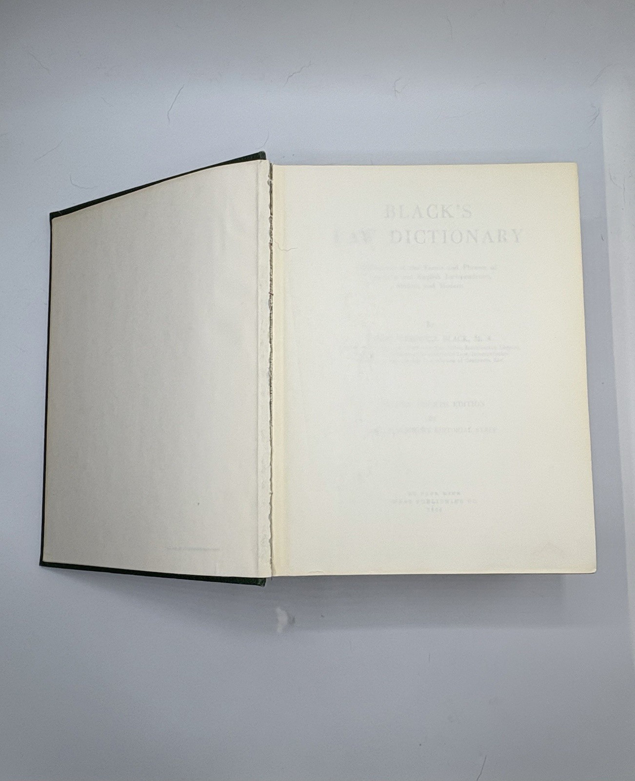 Black’s Law Dictonary Revised Fourth Edition Hardcover 1968 Henry Campbell Black
