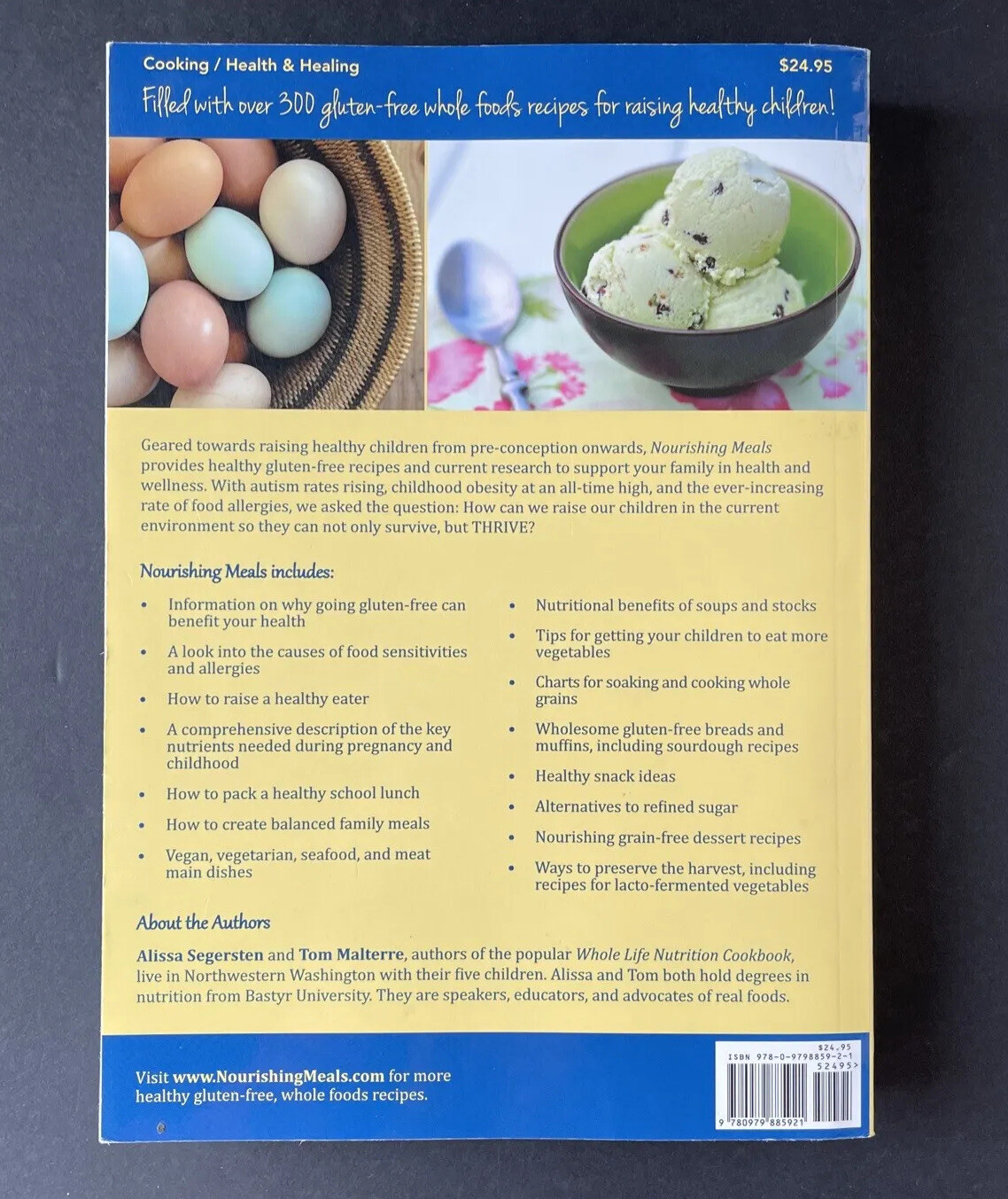 « Nourishing Meals » Healthy Gluten-Free Recipes Whole Family Paperback Cookbook