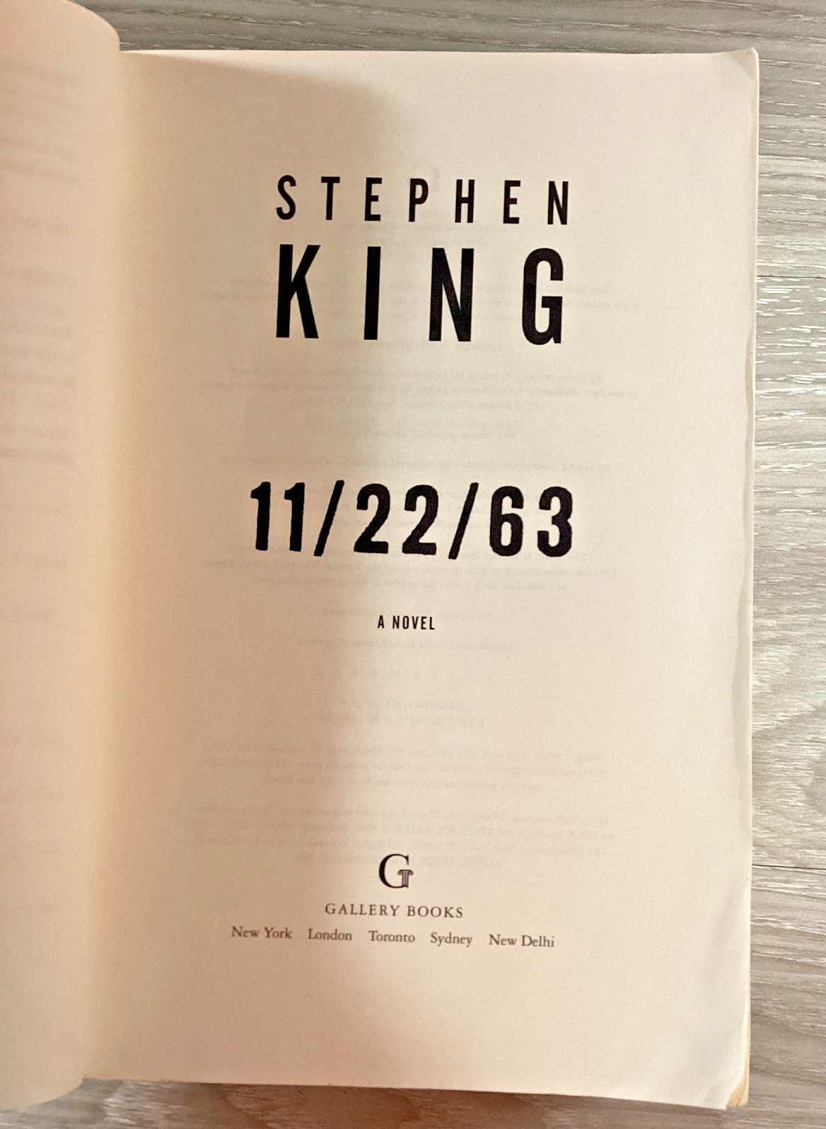 Stephen King 11/22/63 JFK Assassination Novel 2012 Trade Paperback First Edition