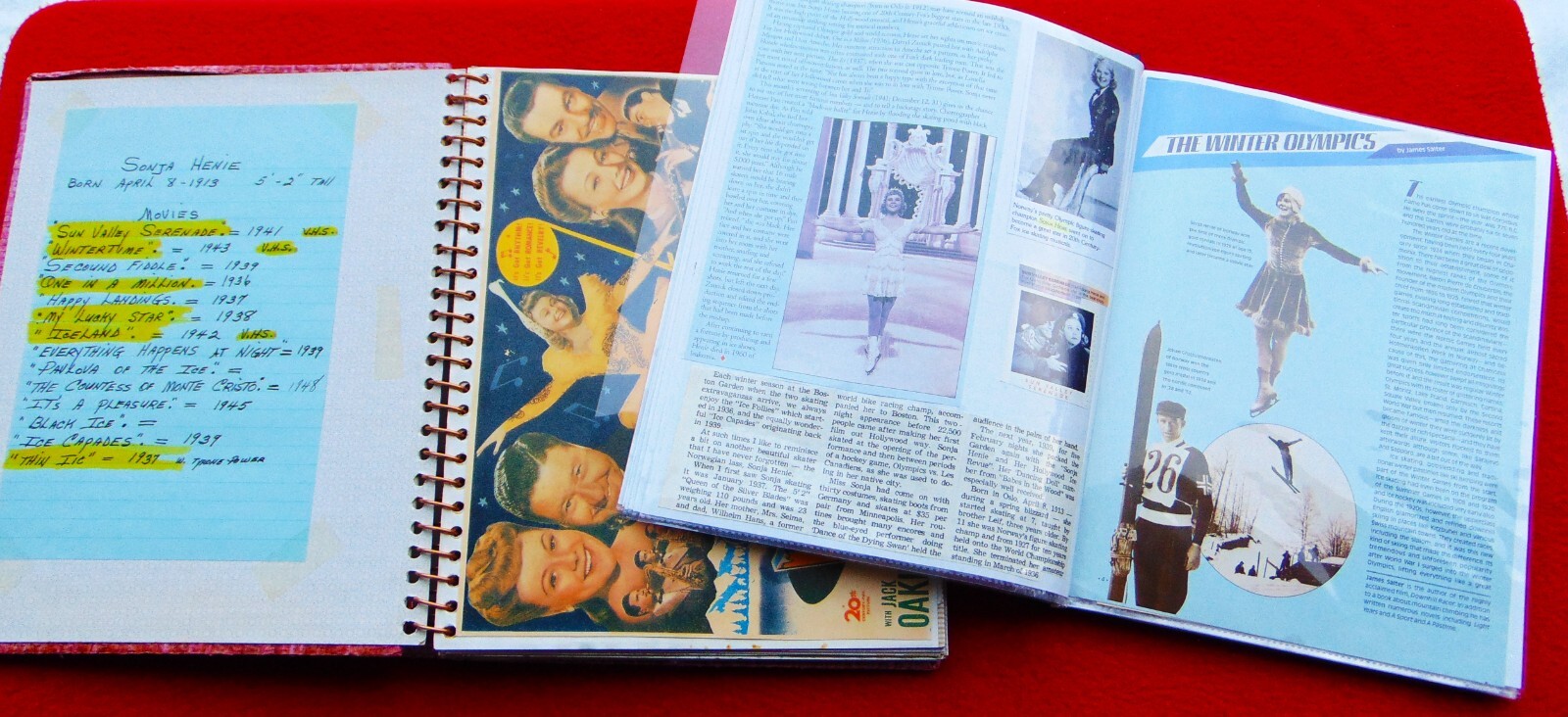 SONA HENIE ~ 2 BOOKS ~ 12 RARE STUDIO 8 x 10 PHOTOS ~ 78 TOTAL PAGES MEMORABILIA